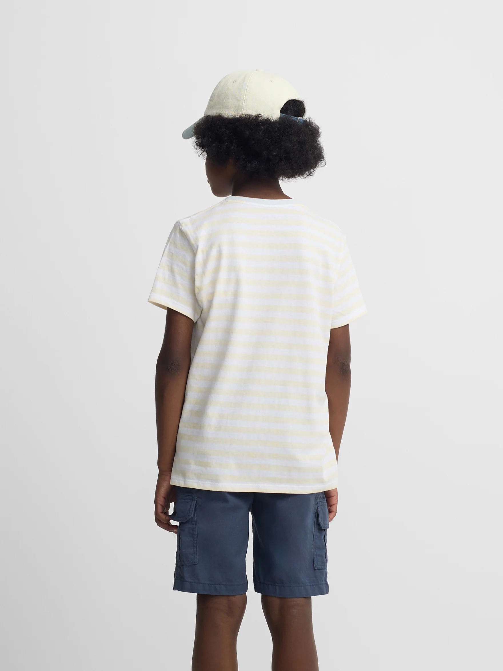 Camiseta kids ribete rayas finas amarillo - Image 3