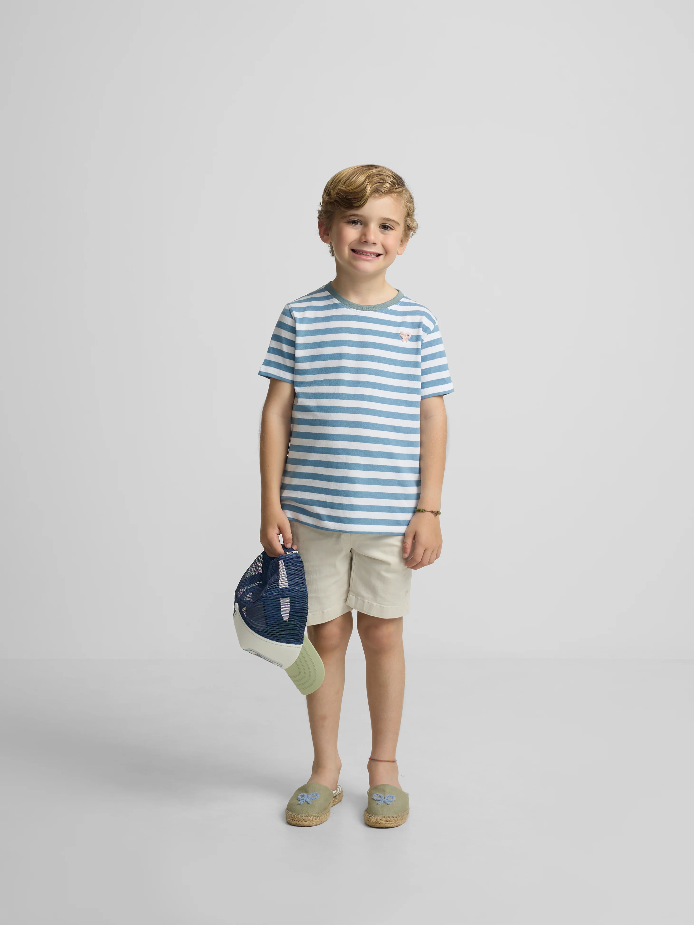 Camiseta kids ribete rayas finas azul - Image 3