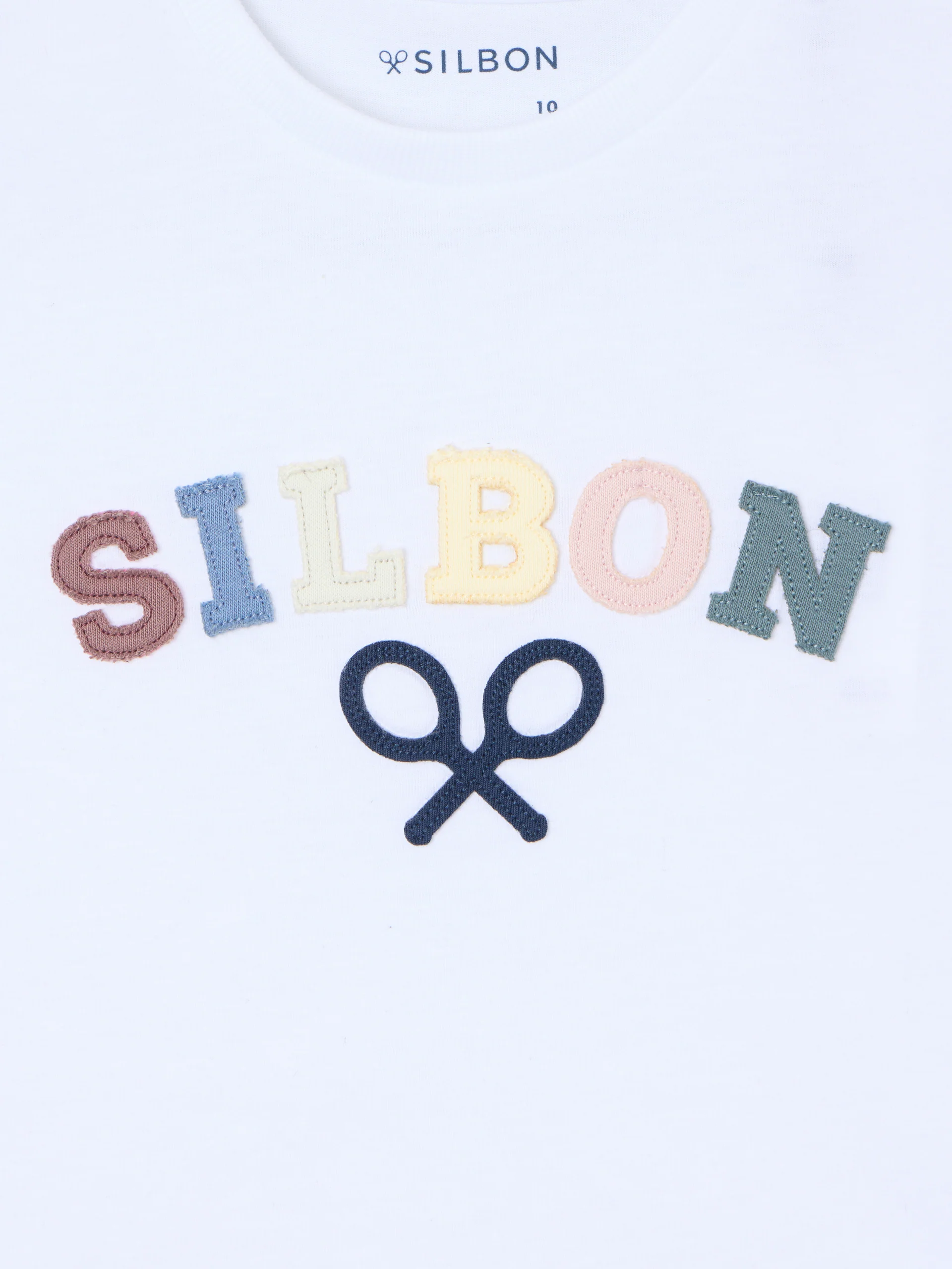 Camiseta kids Silbon raqueta media multicolor blanco - Image 2