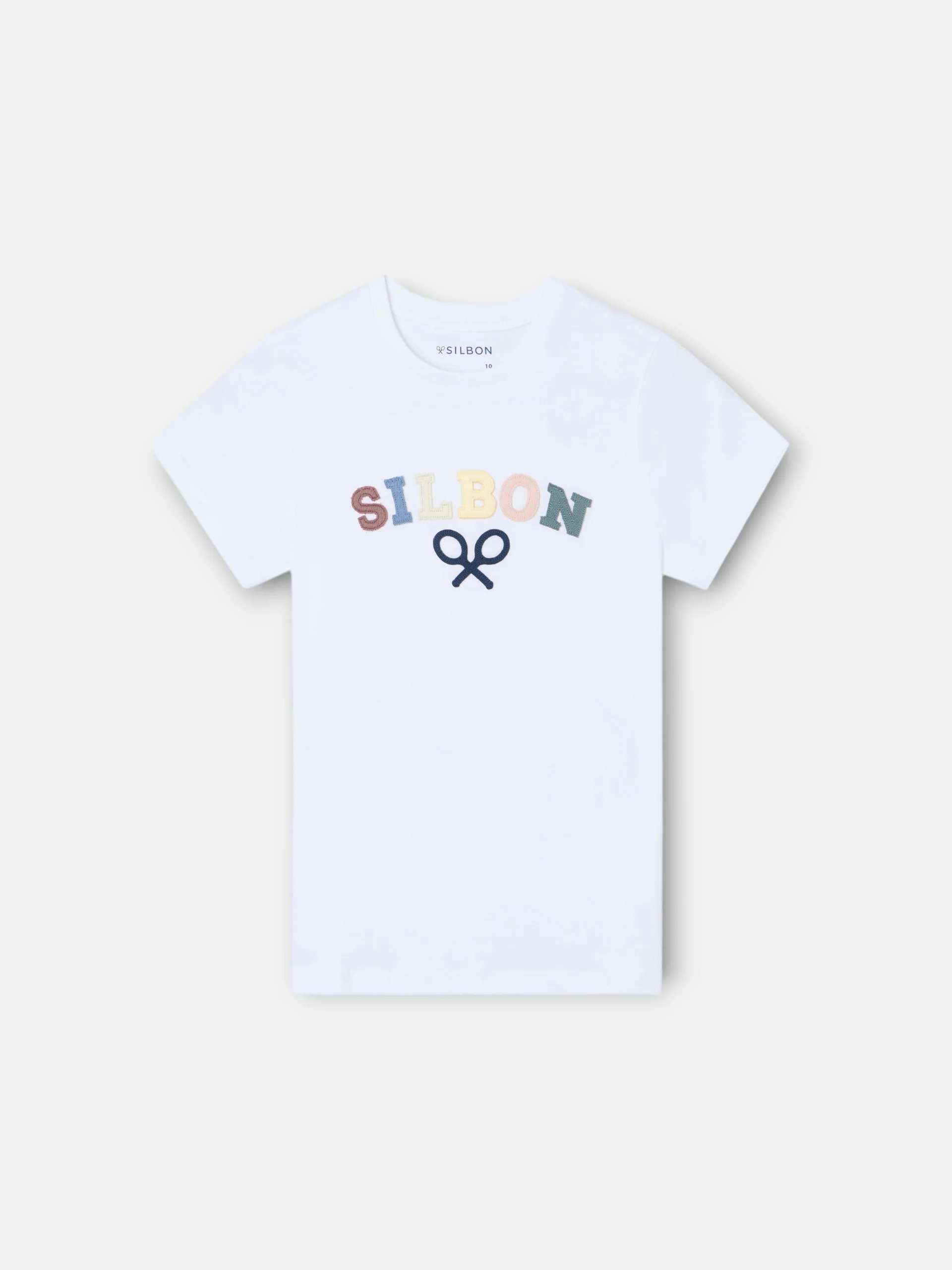 Camiseta kids Silbon raqueta media multicolor blanco - Image 7