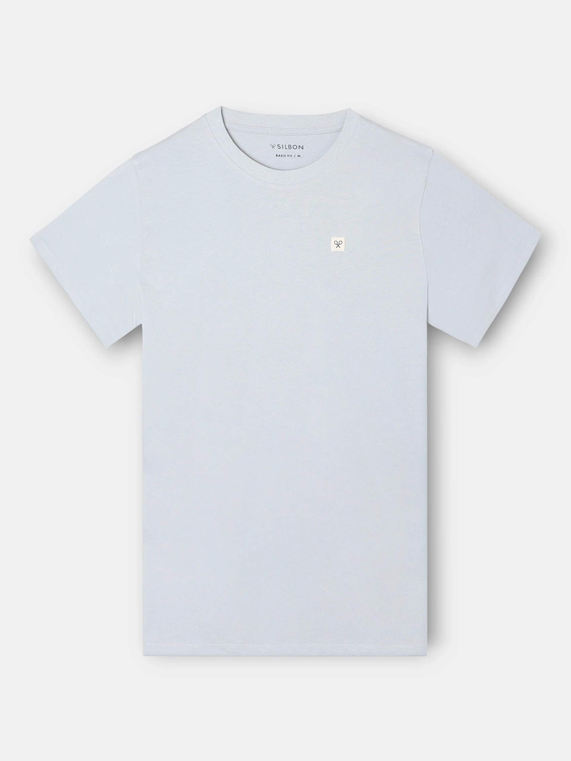 Camiseta lisa minilogo parche azul claro - Image 5