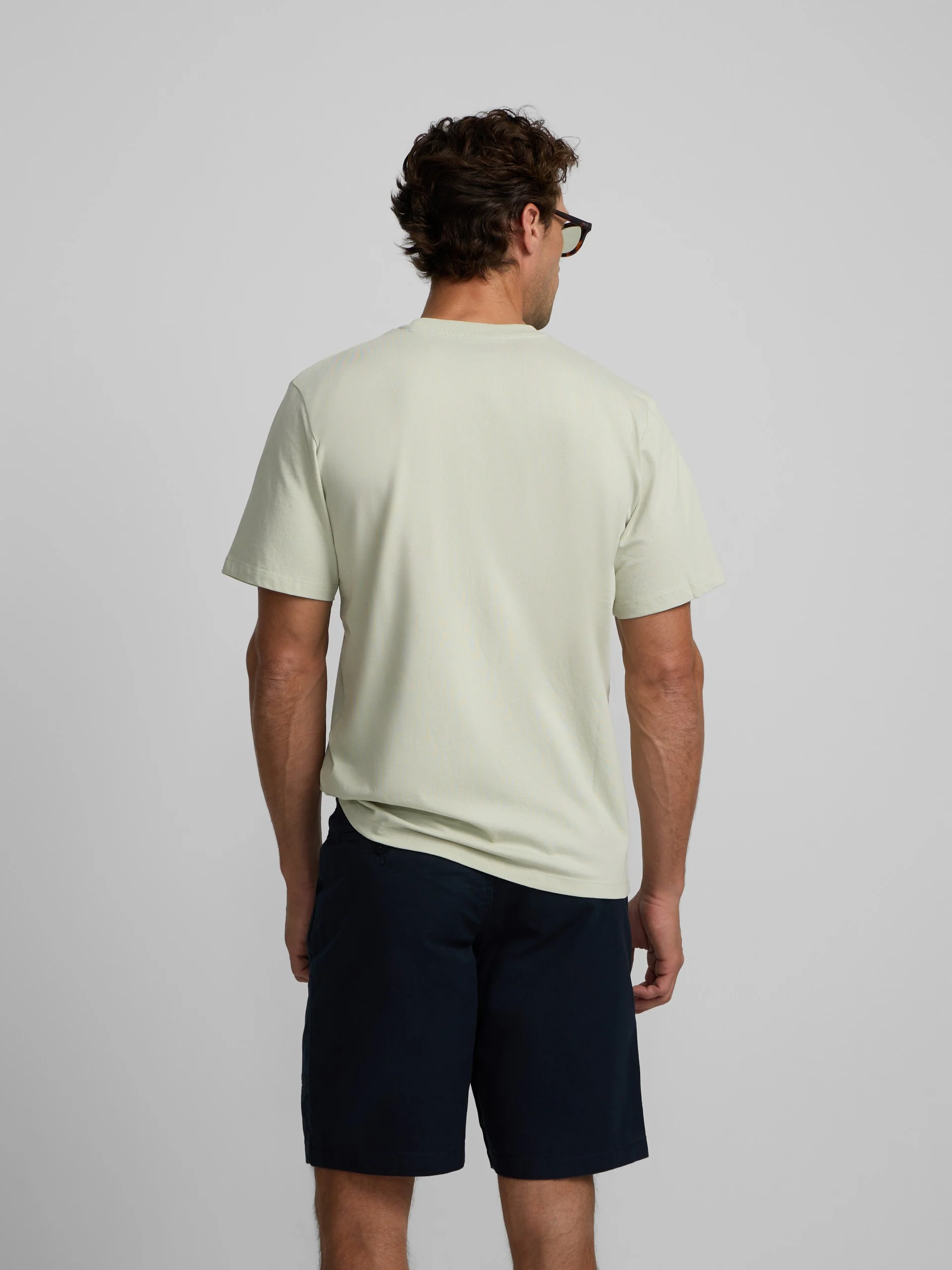 Camiseta lisa minilogo parche verde claro - Image 4