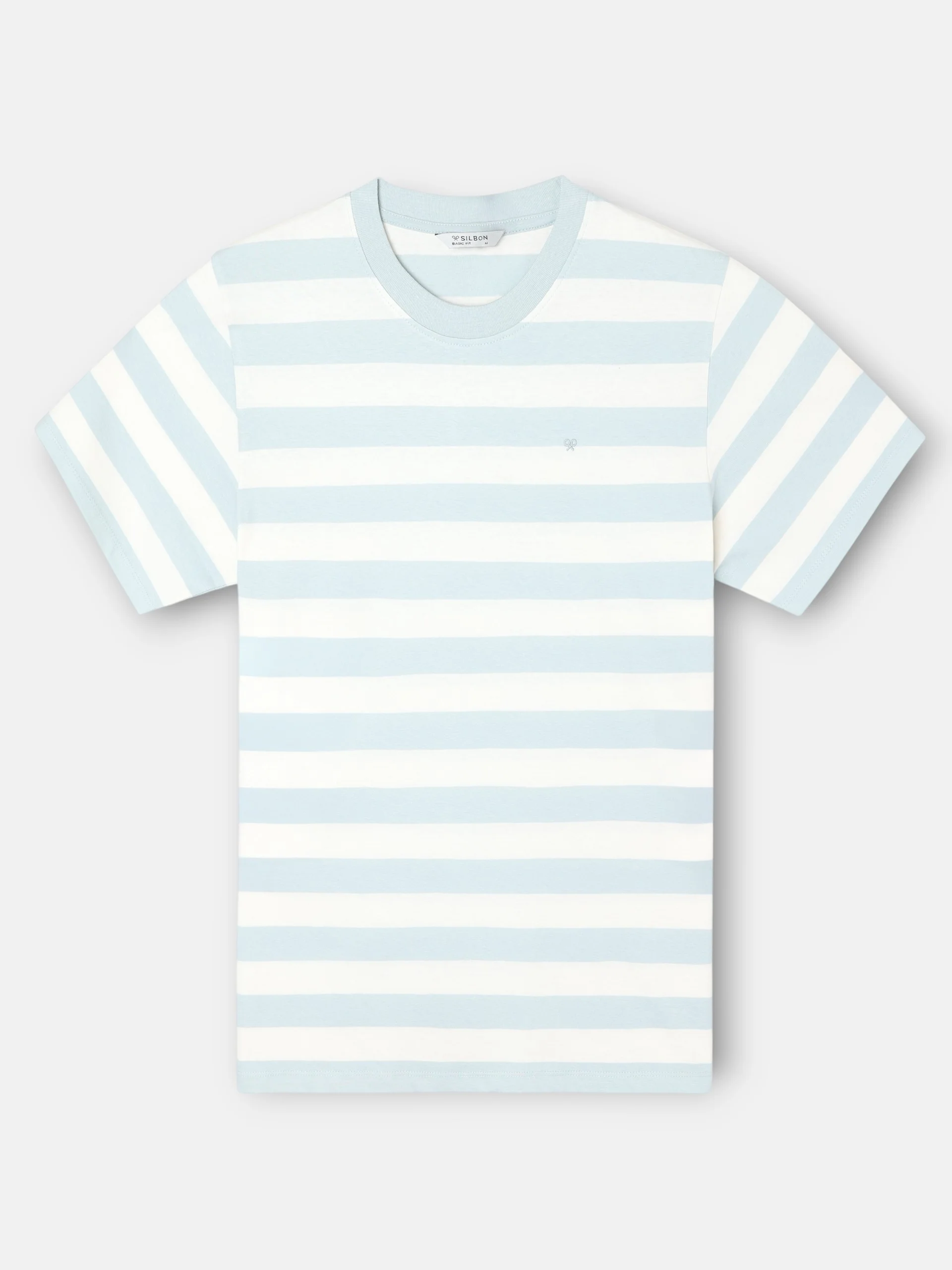 Camiseta minilogo rayas aguamarina - Image 5