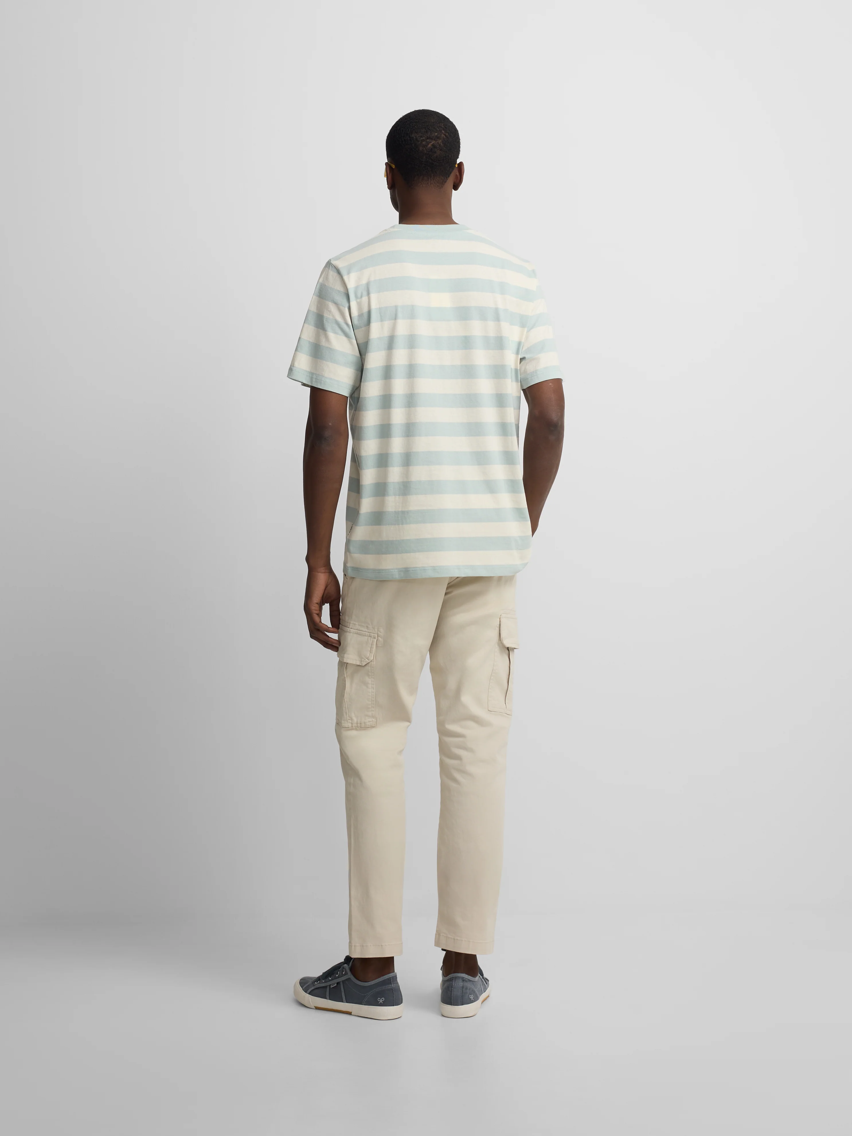 Camiseta minilogo rayas aguamarina - Image 7
