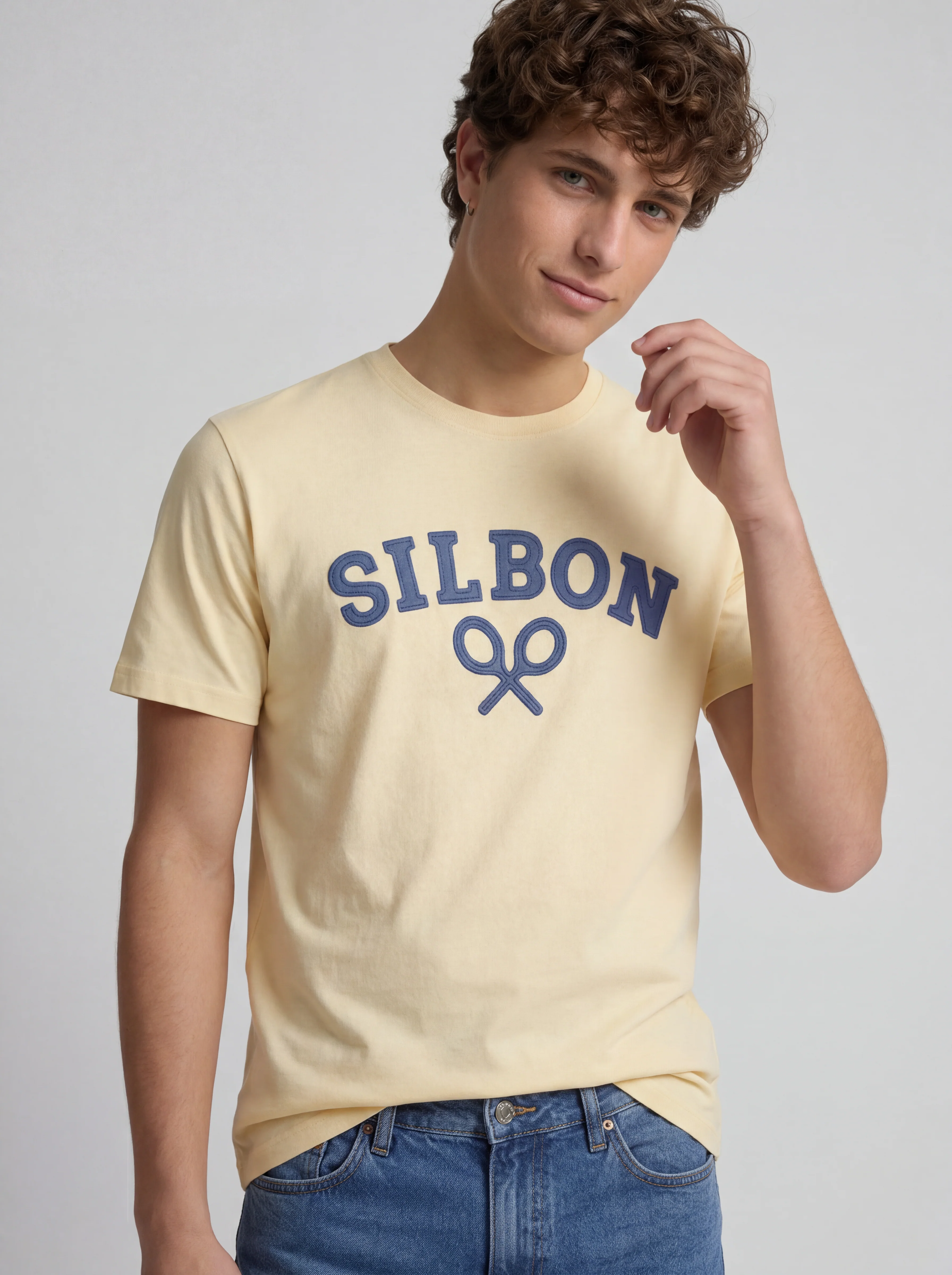 Camiseta raqueta media amarillo