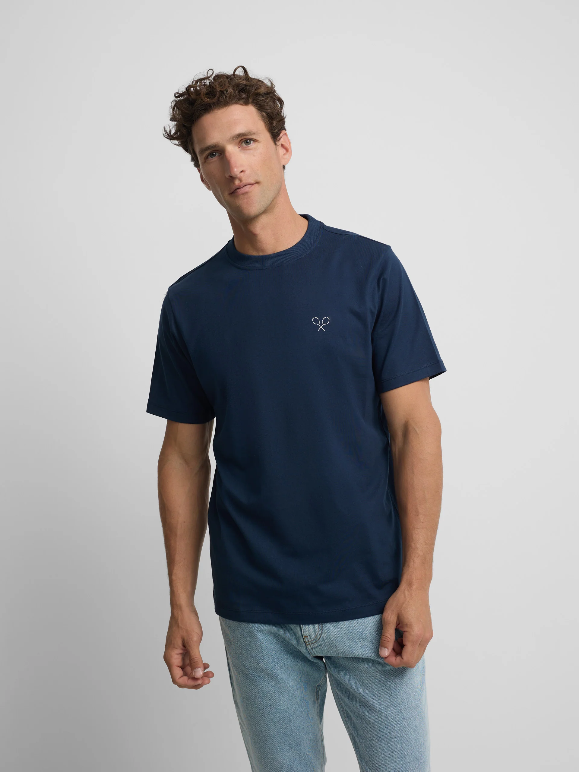 Camiseta raquetas lettering azul marino - Image 3
