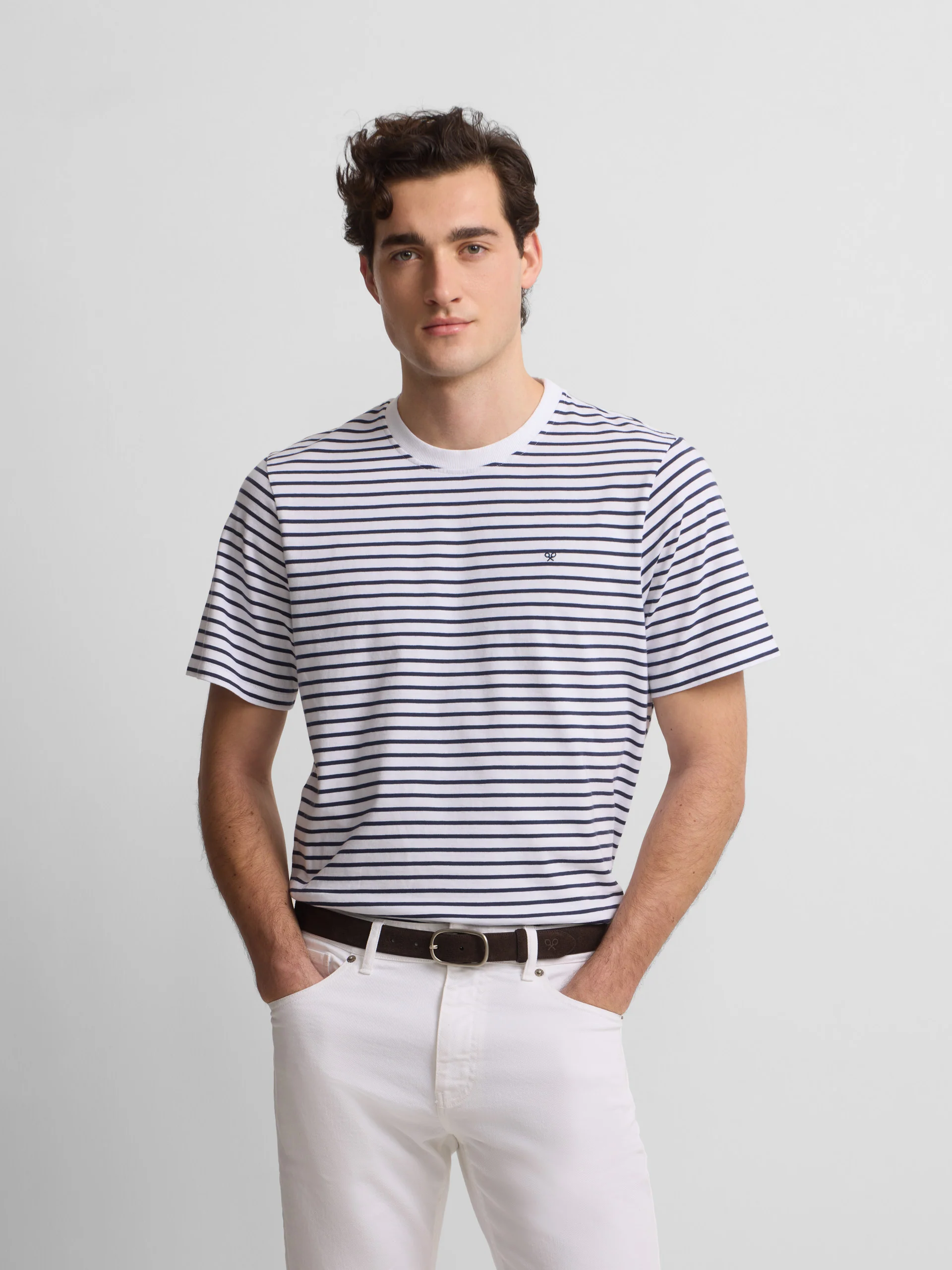 Camiseta rayas finas cruise blanca - Image 4