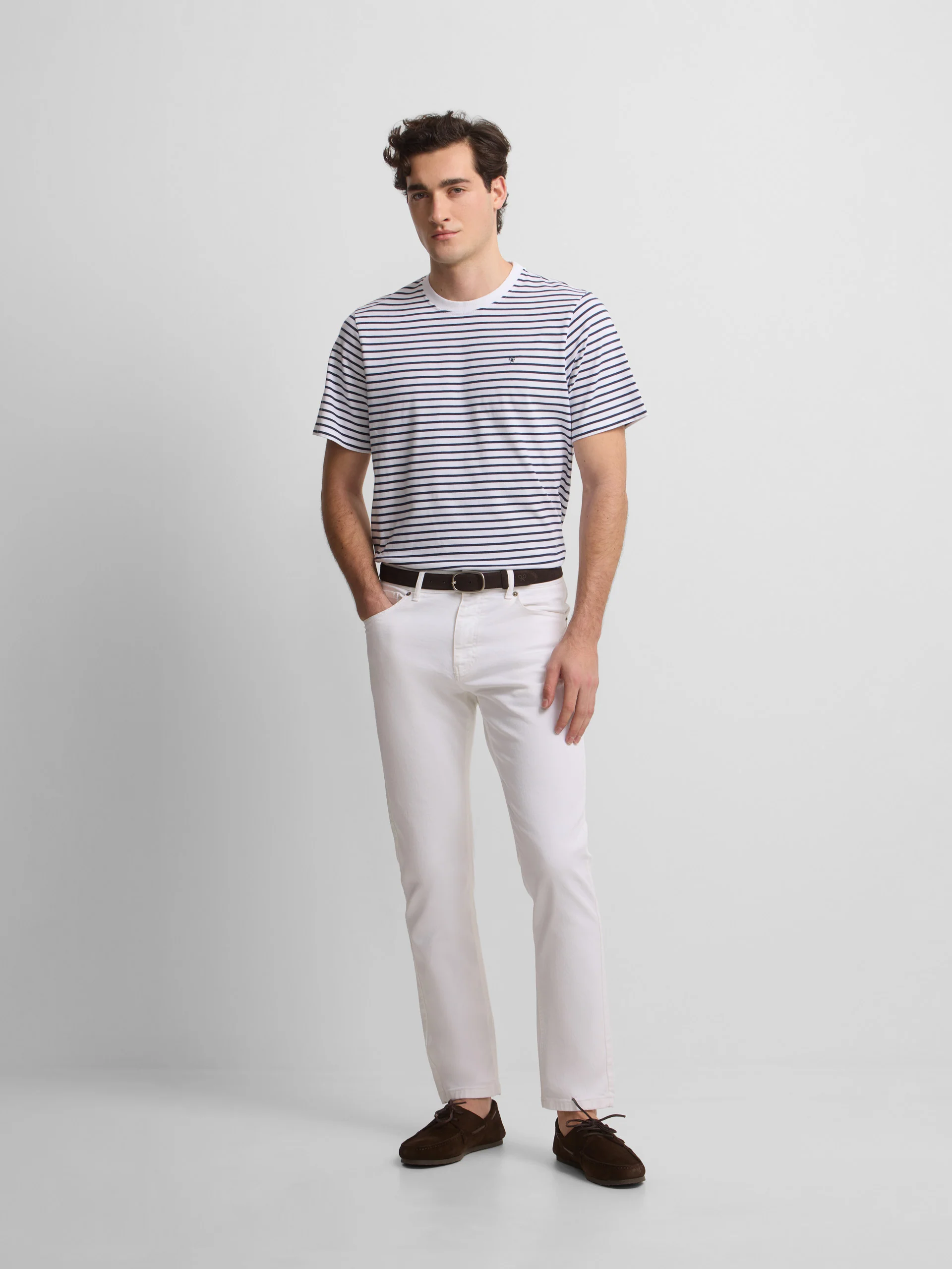 Camiseta rayas finas cruise blanca - Image 5