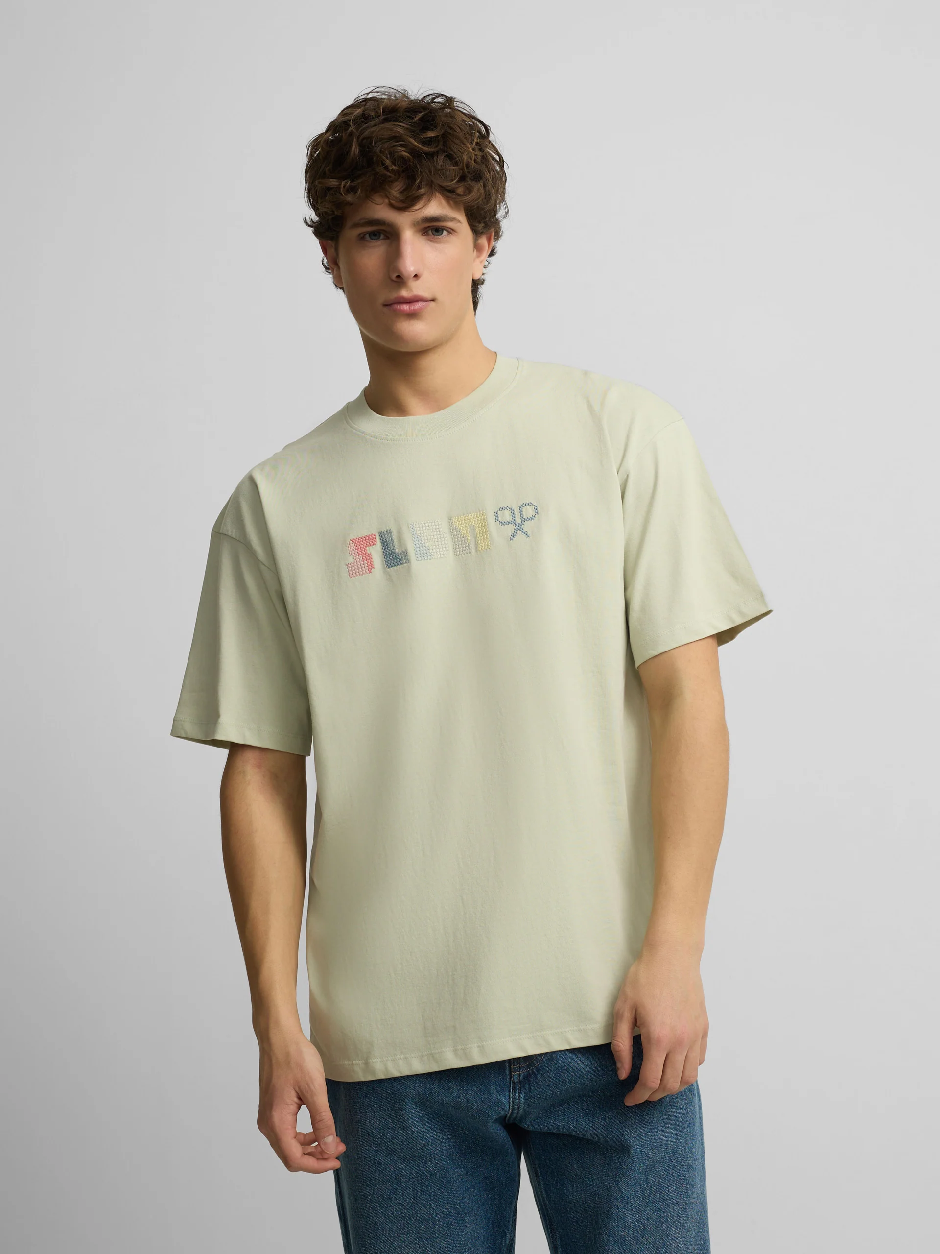 Camiseta relaxed fit slbn cross verde claro - Image 3