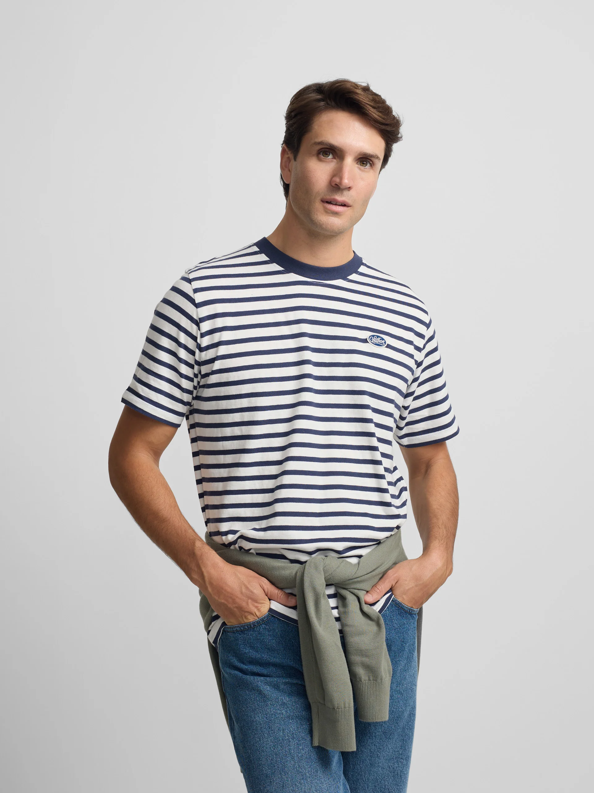 Camiseta rustica rayas azul marino - Image 3