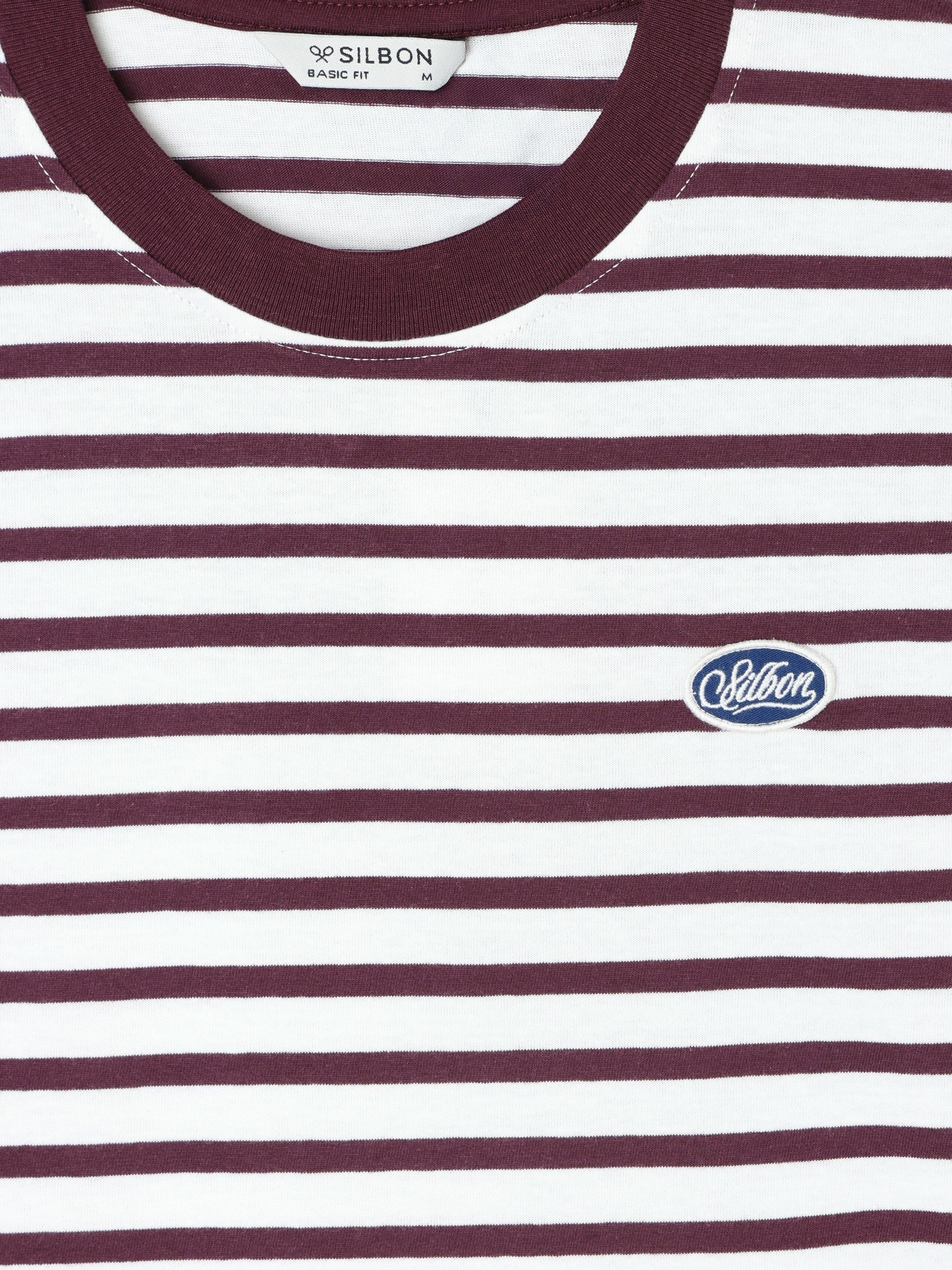 Camiseta rustica rayas burdeos - Image 2