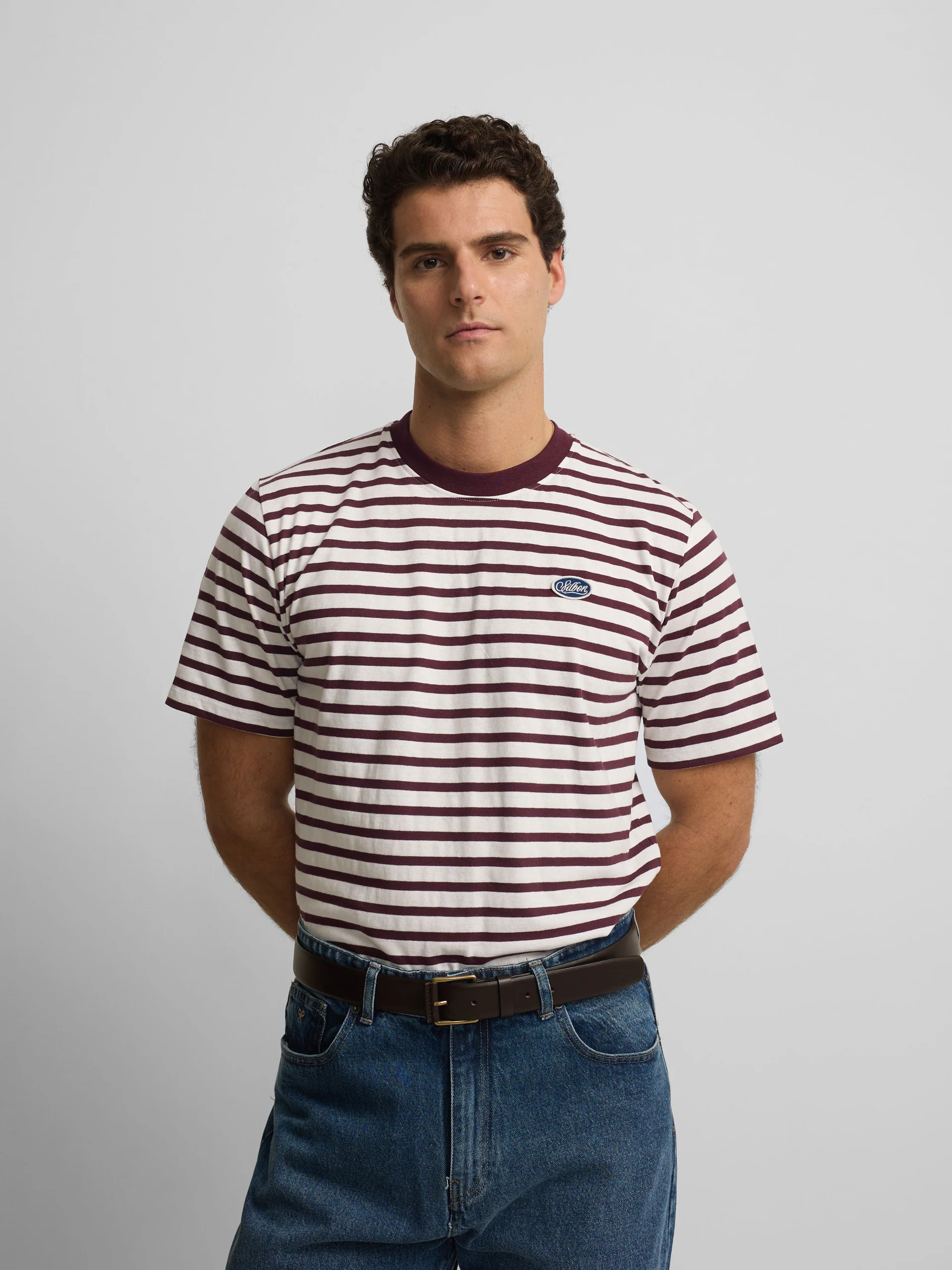 Camiseta rustica rayas burdeos - Image 3