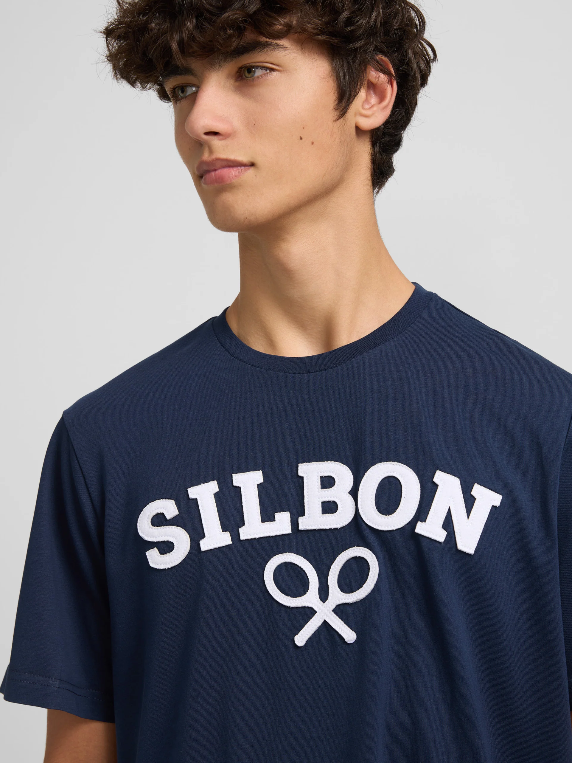 Camiseta silbon raqueta media azul marino - Image 3
