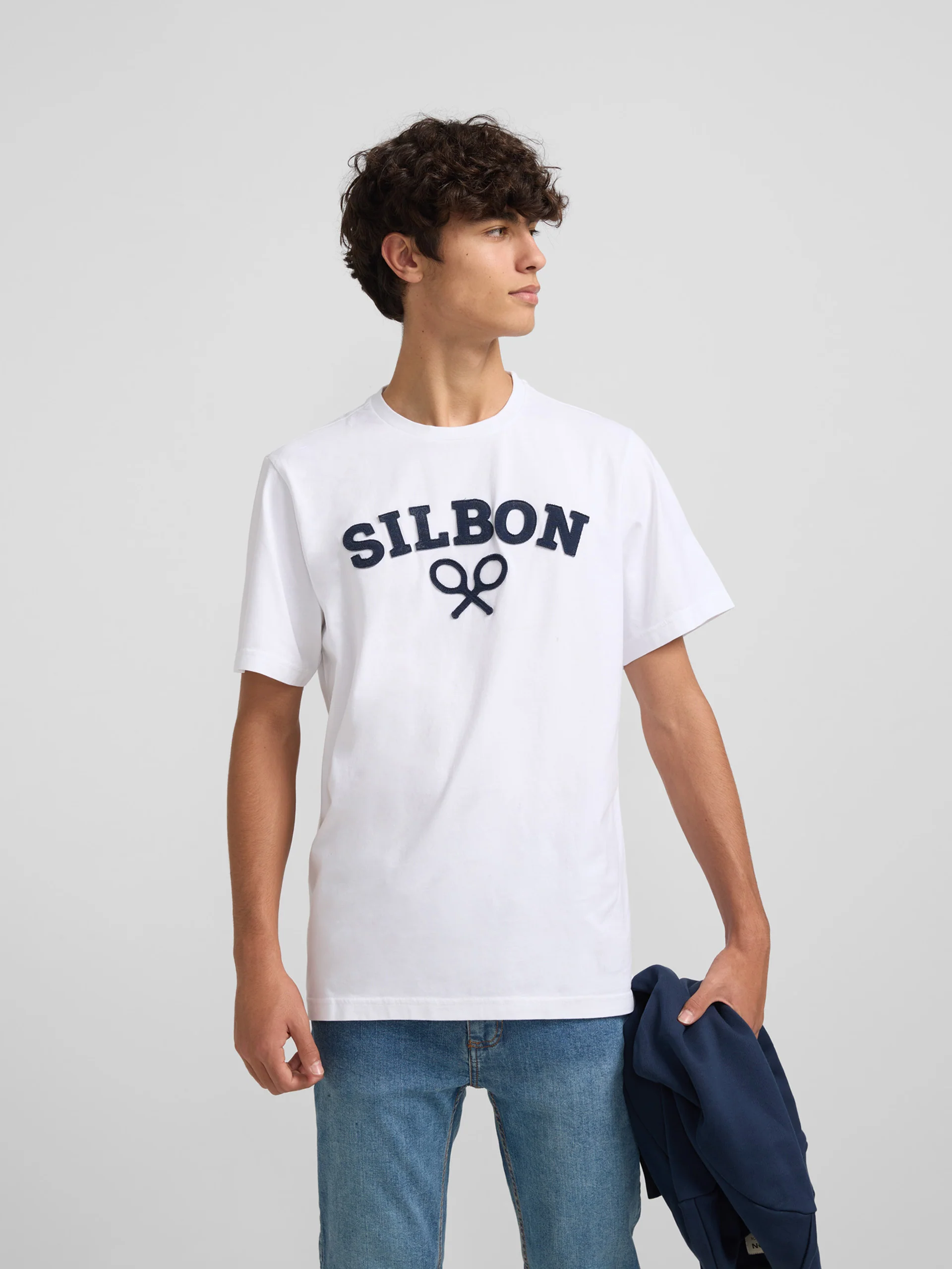 Camiseta silbon raqueta media blanca - Image 7