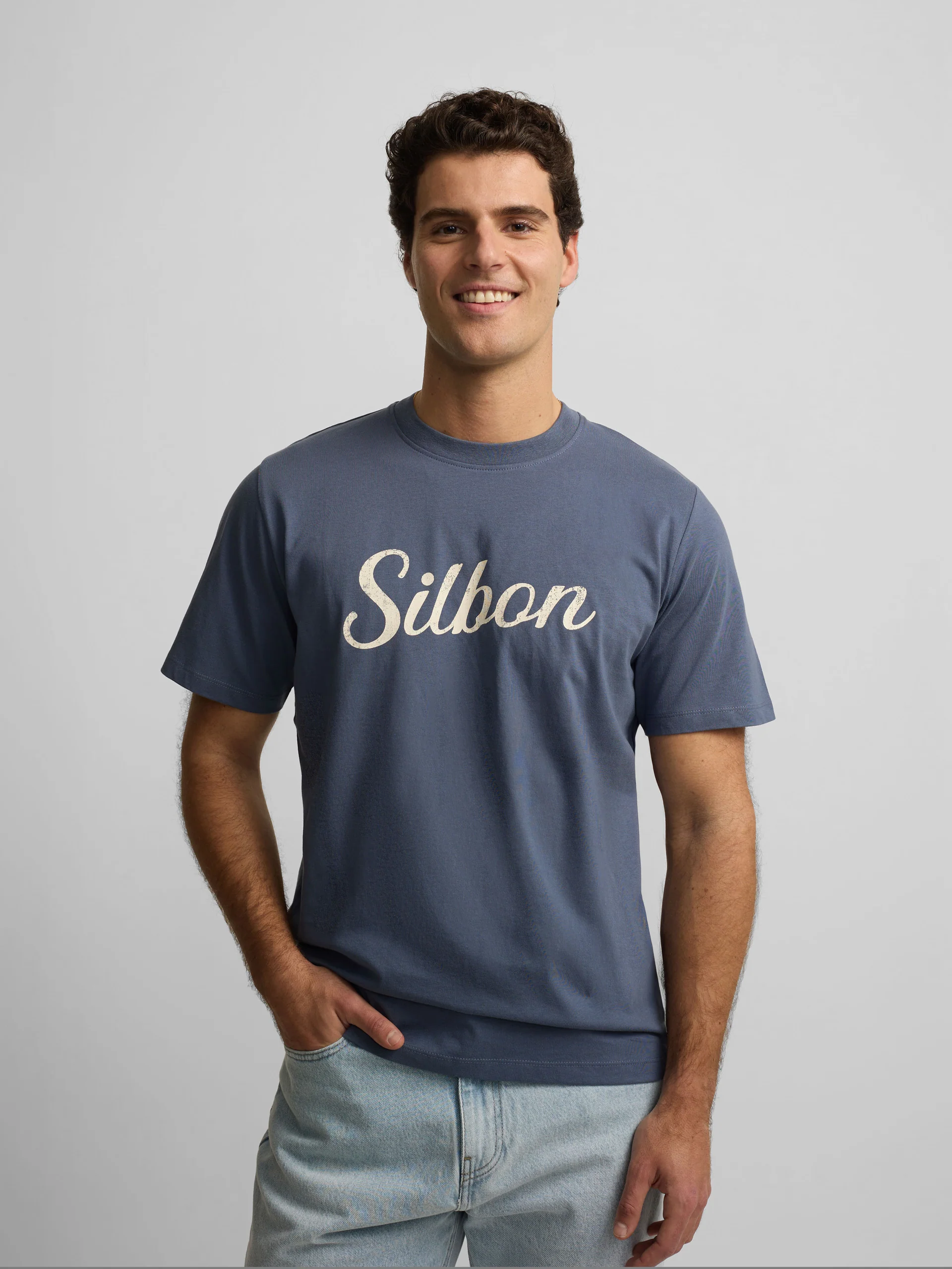 Camiseta Silbon vintage azul indigo - Image 3