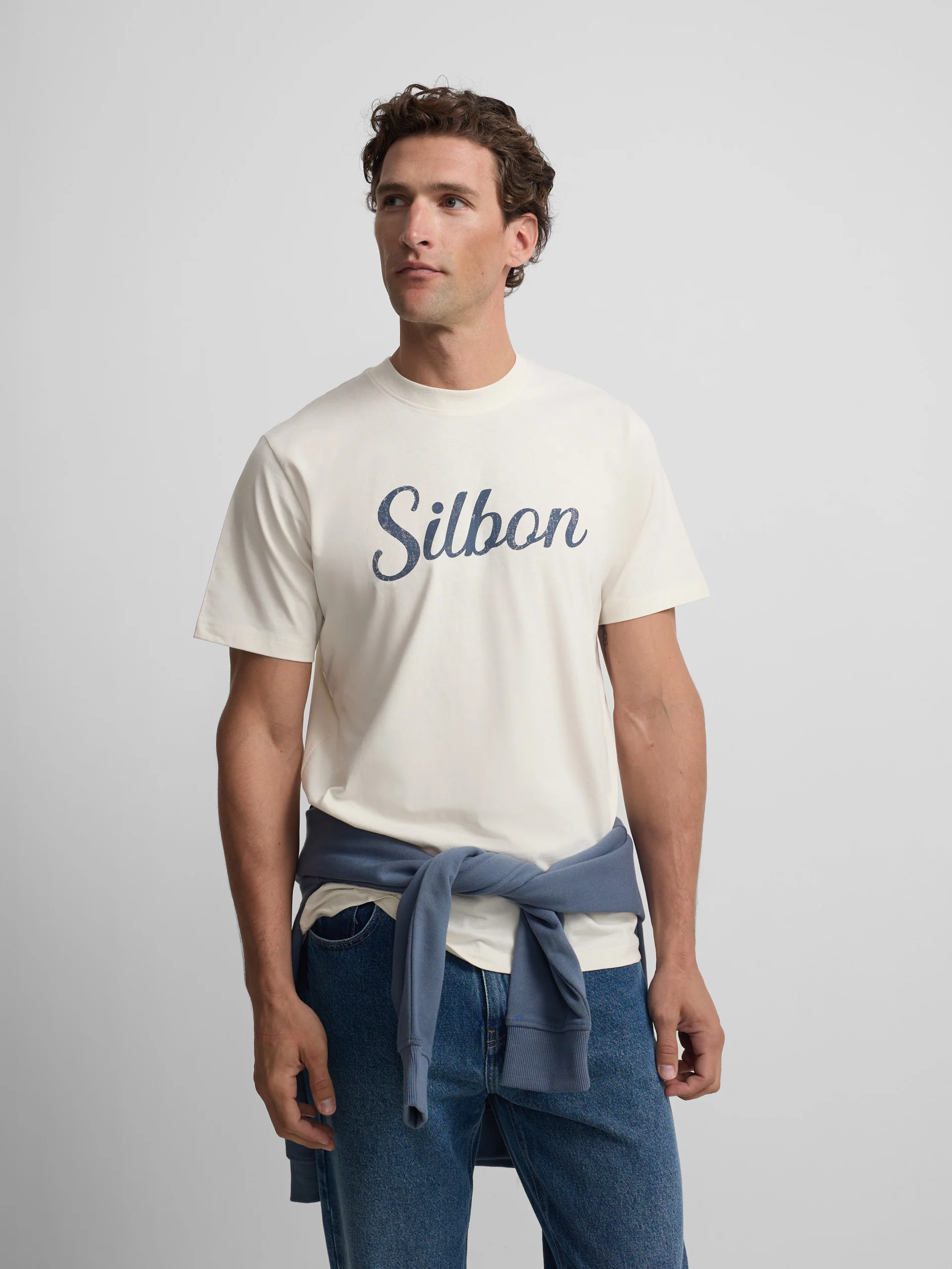 Camiseta Silbon vintage crema