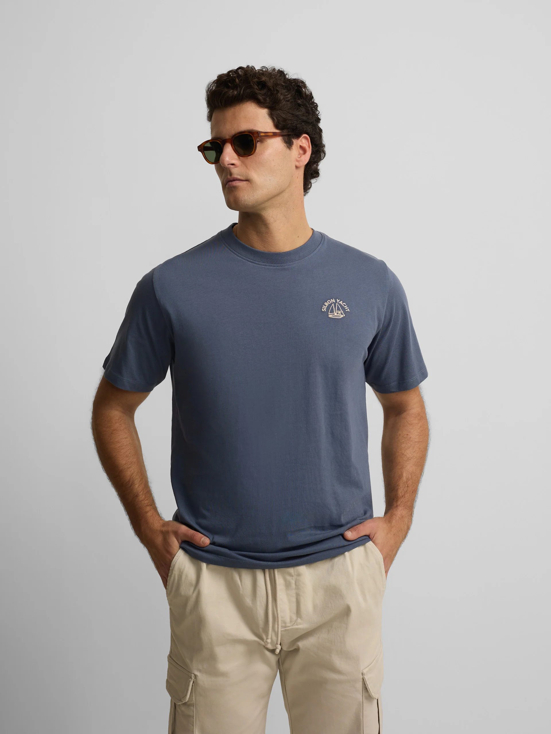 Camiseta Silbon Yacht azul indigo - Image 3