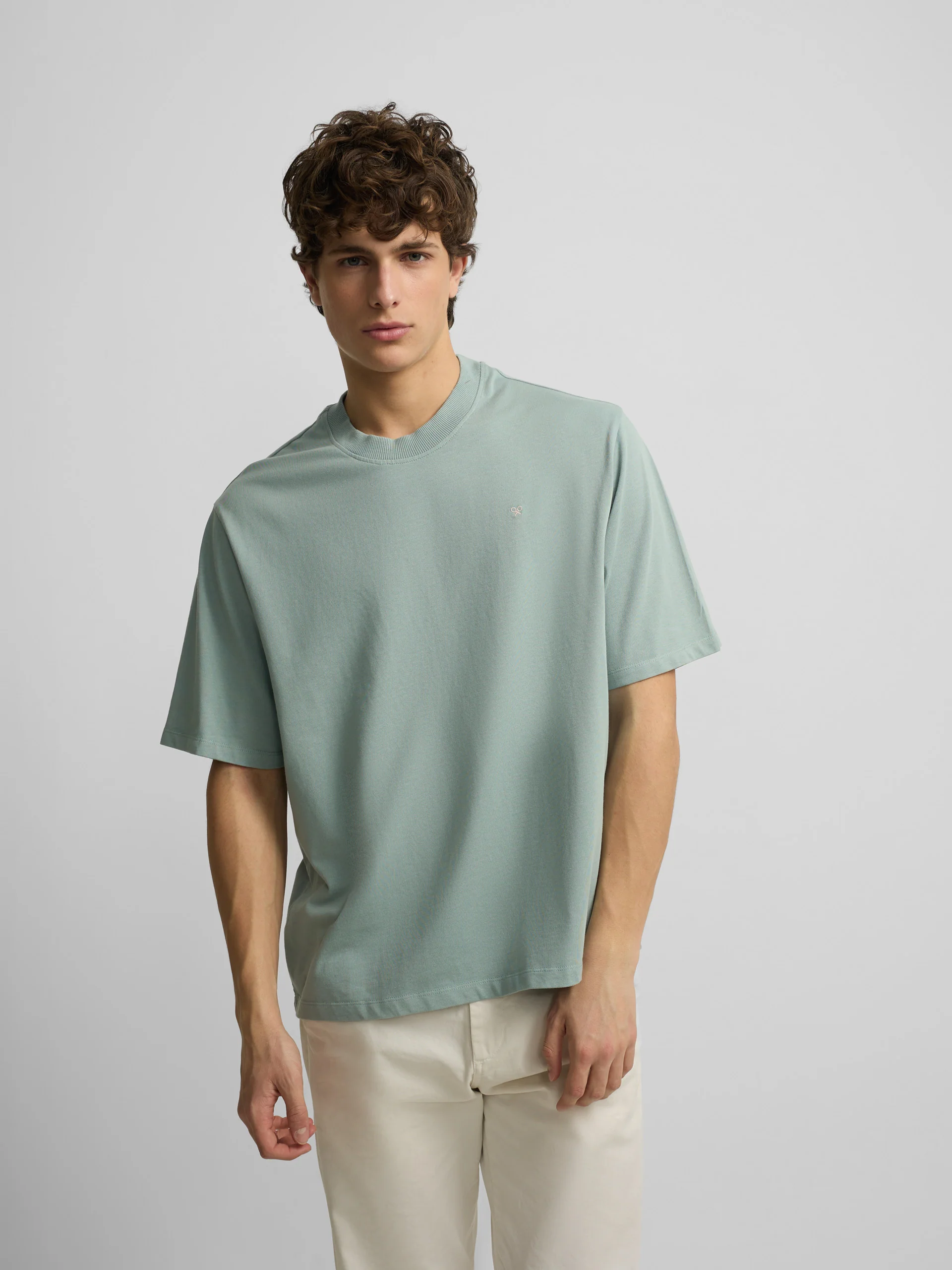 Camiseta special fit Silbon classic society verde gris - Image 4