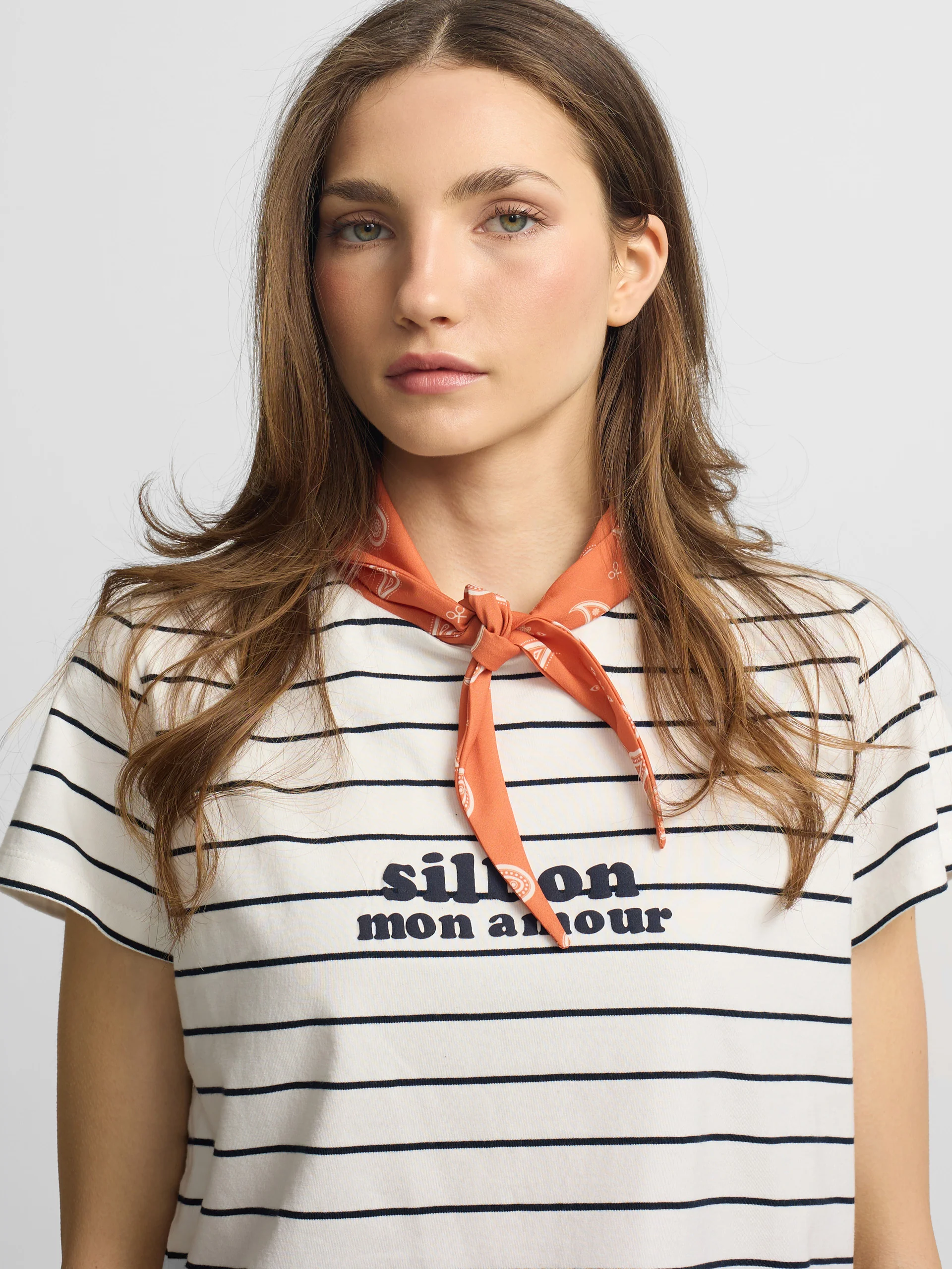 Camiseta woman aplique silbon bandana azul - Image 2
