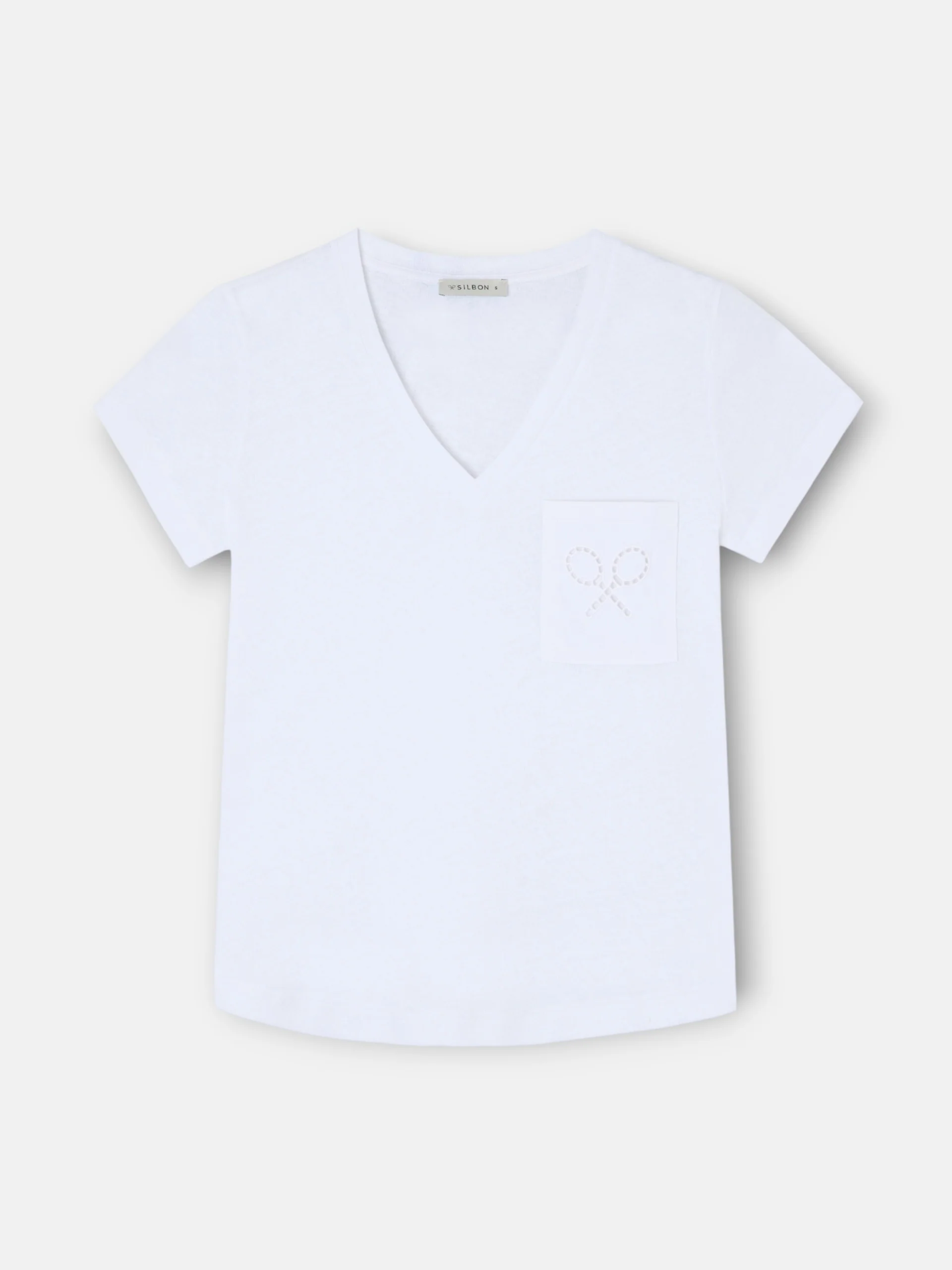 Camiseta woman bolsillo raqueta blanca - Image 5