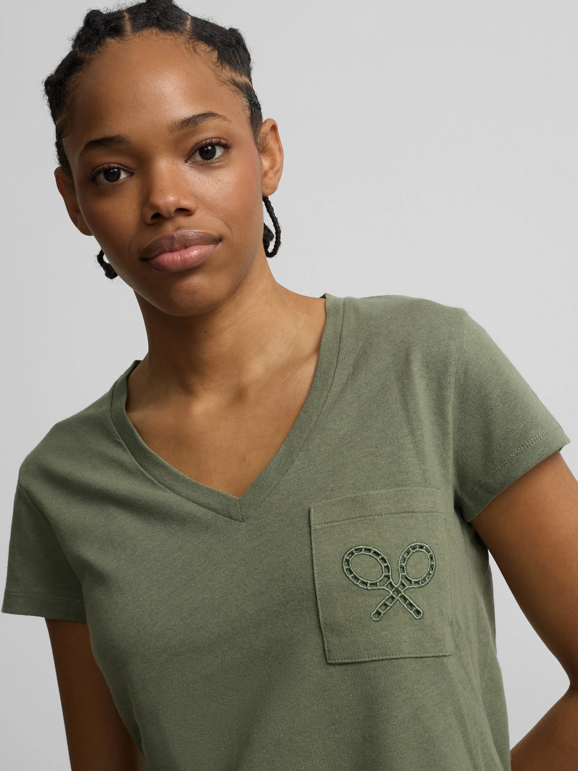 Camiseta woman bolsillo raqueta verde - Image 4