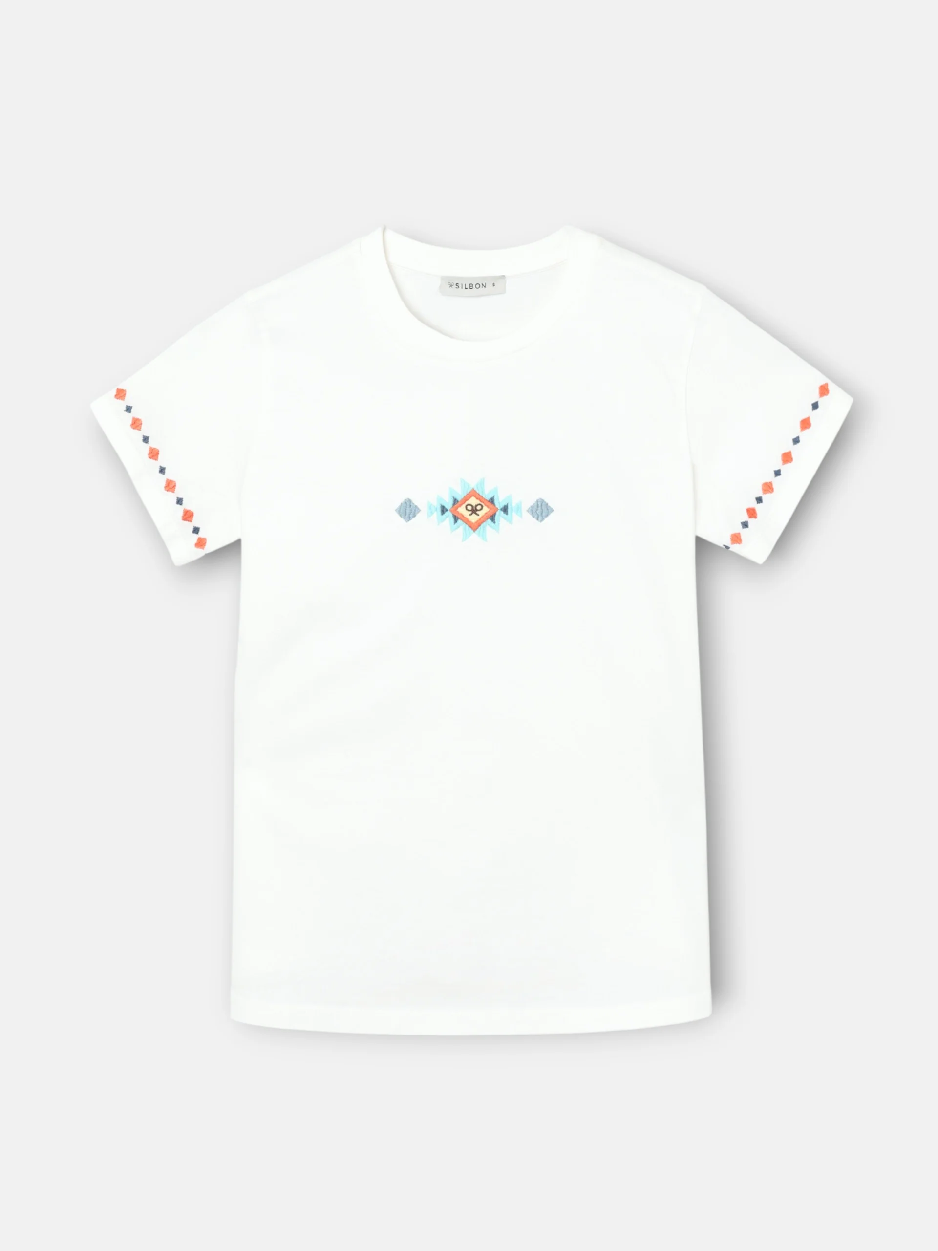 Camiseta woman bordados ikat blanca - Image 5