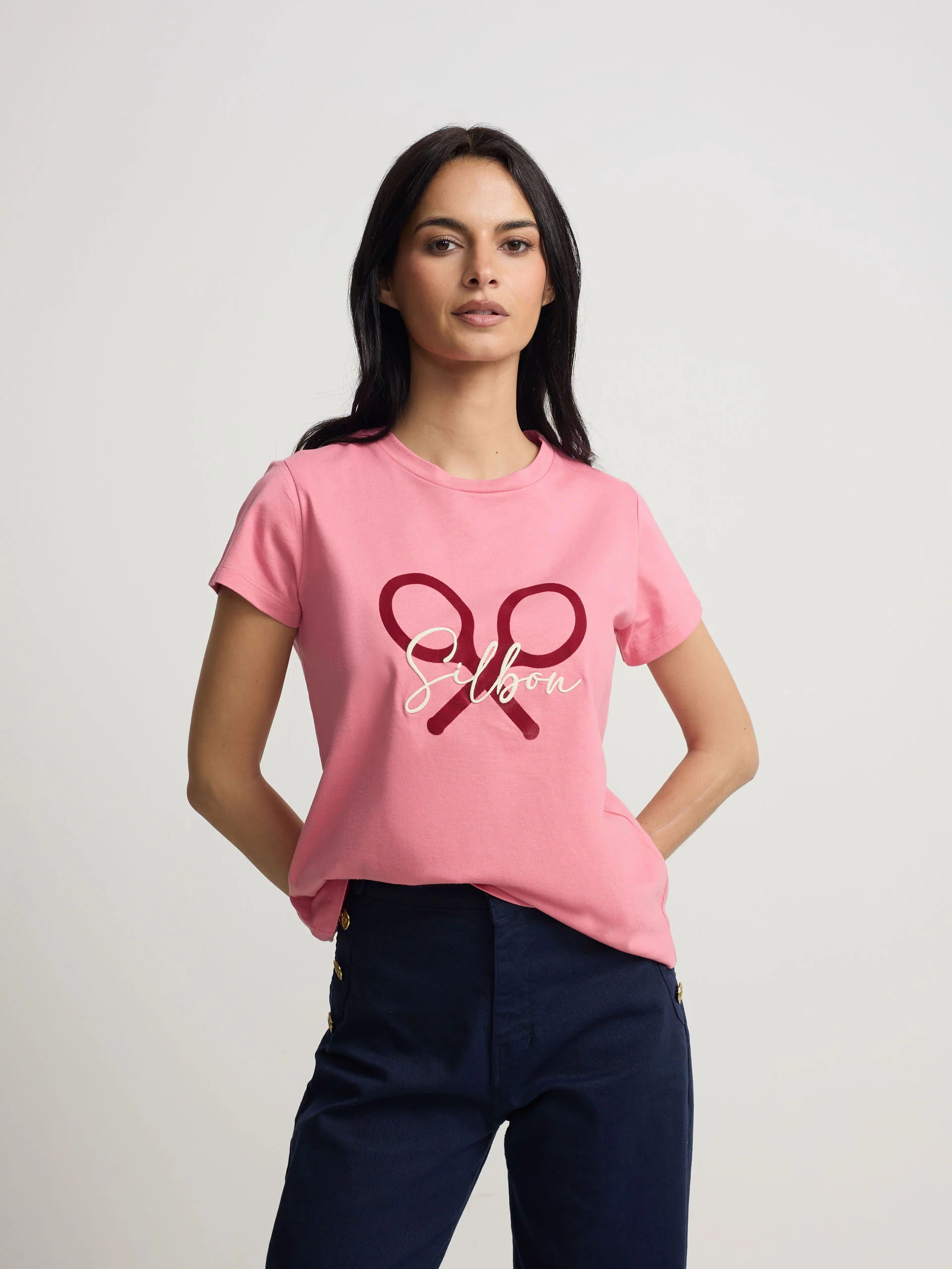 Camiseta woman clasica raqueta rosa - Image 3
