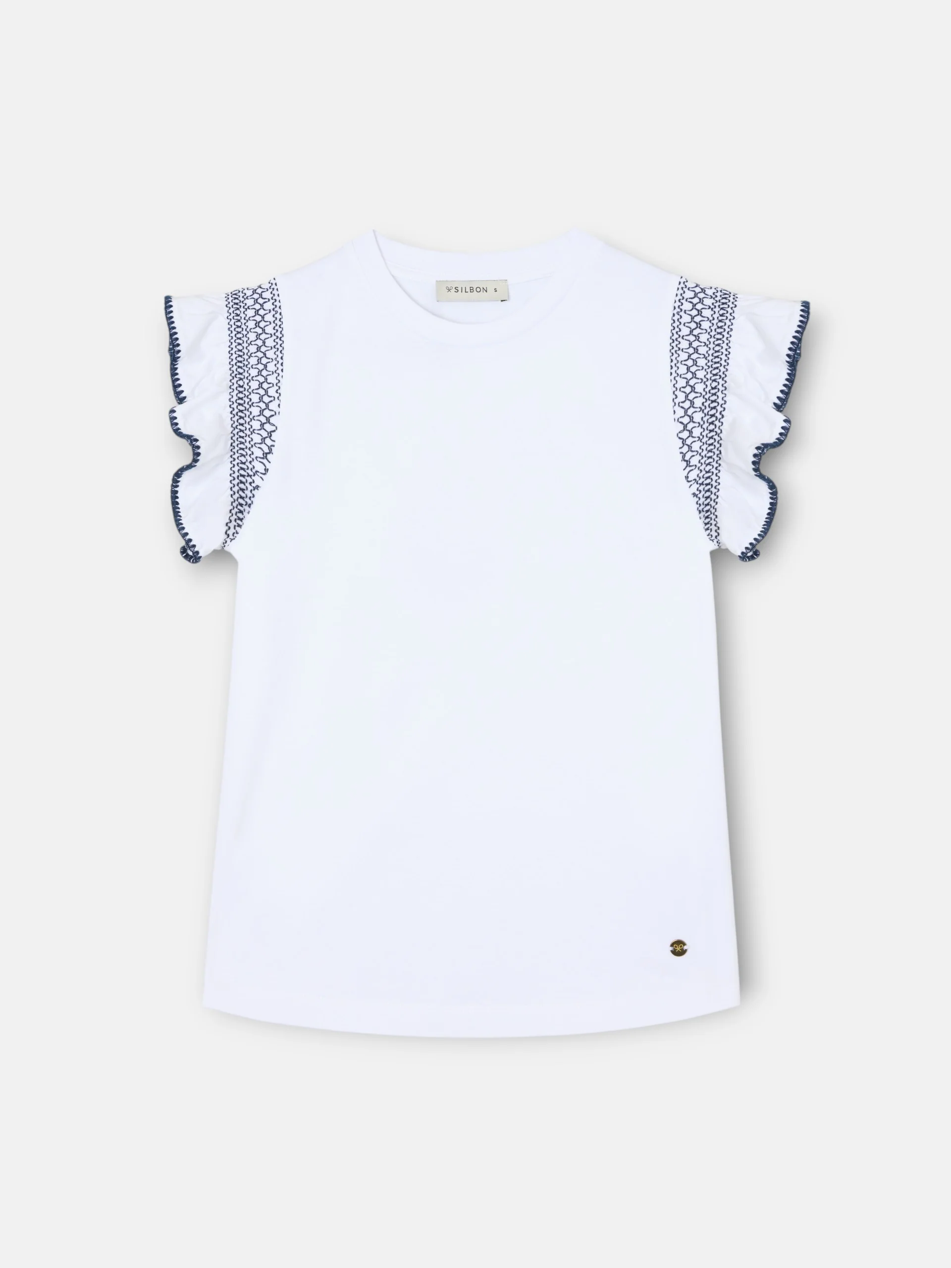 Camiseta woman volantes hombreras blanca - Image 7