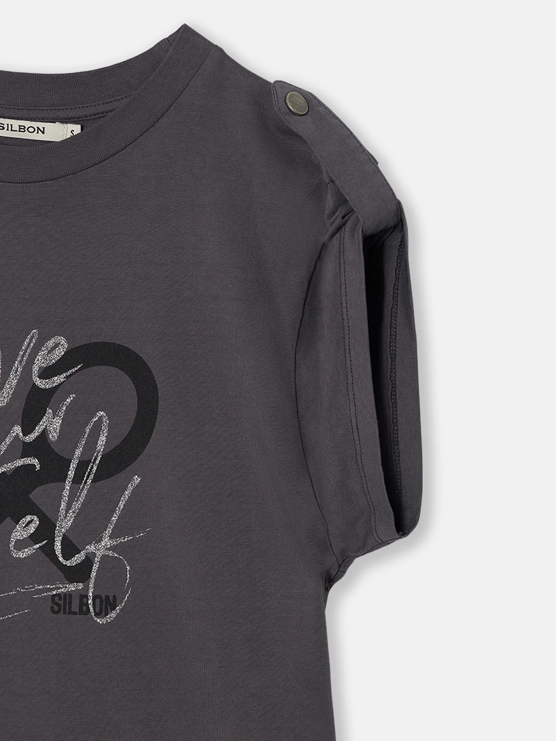 Camiseta woman manga roll out negra - Image 8
