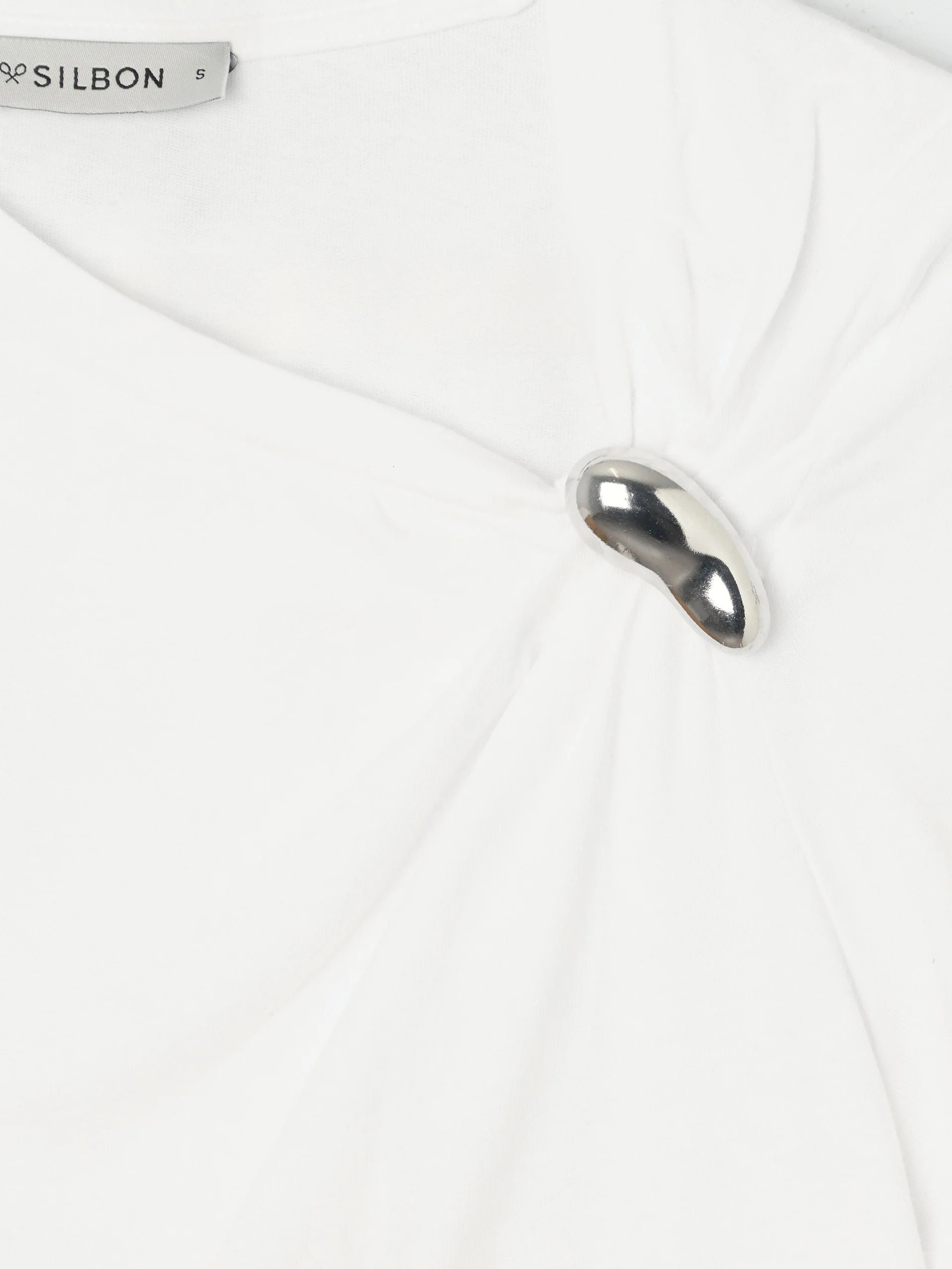 Camiseta woman nudo aplique blanca - Image 2