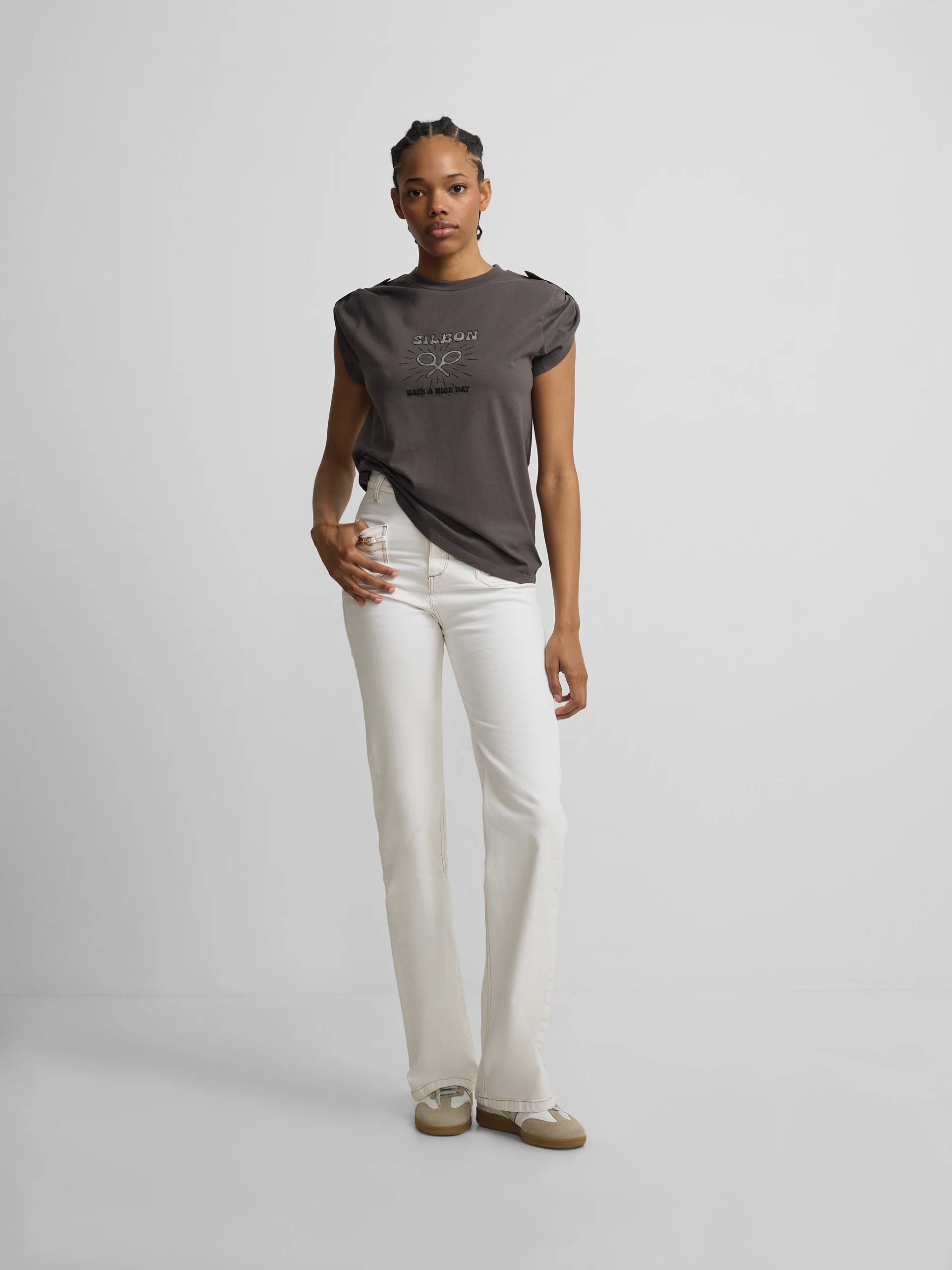 Camiseta woman roll out have a nice day negra - Image 4