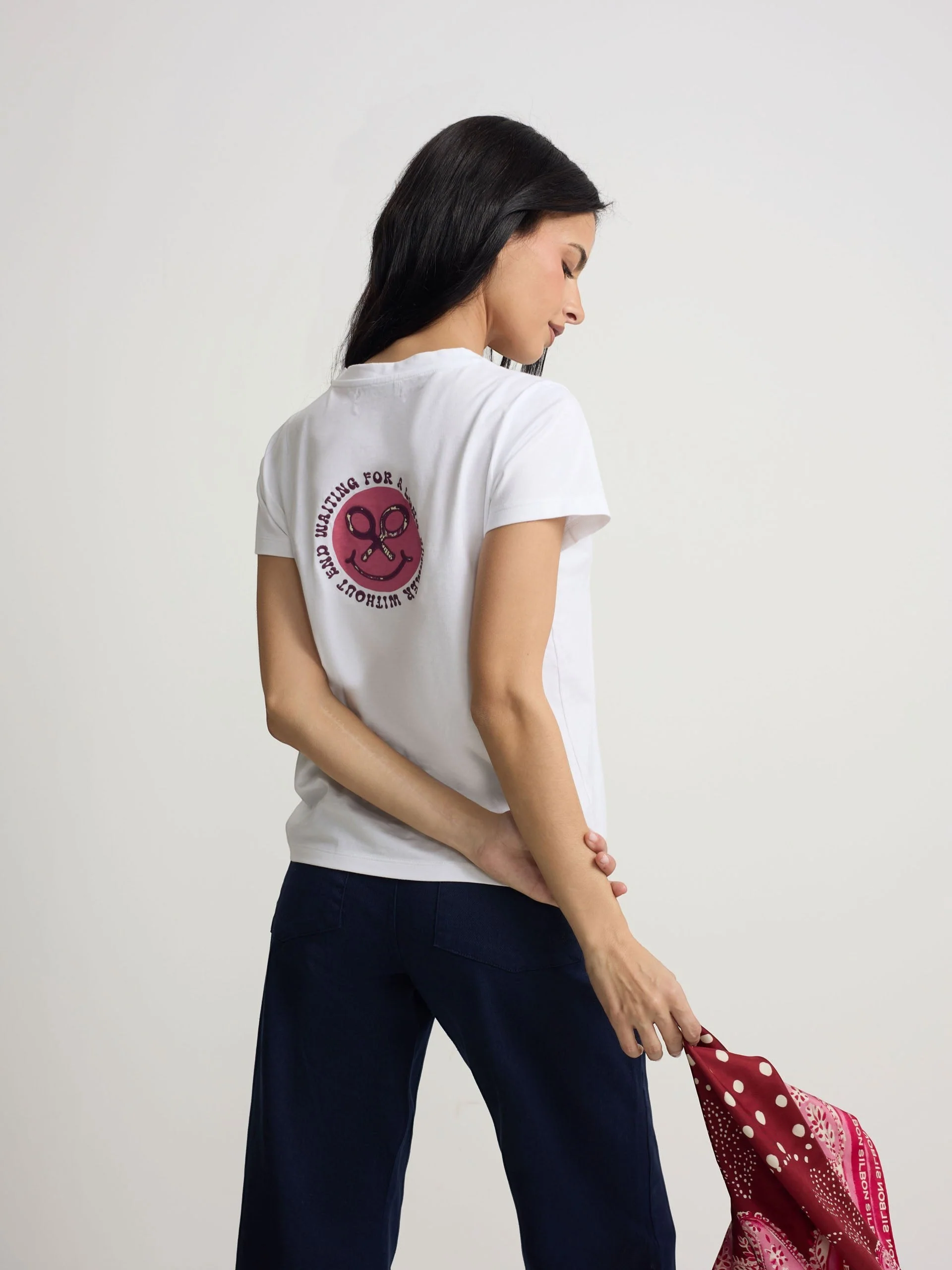 Camiseta woman smile estampado blanca