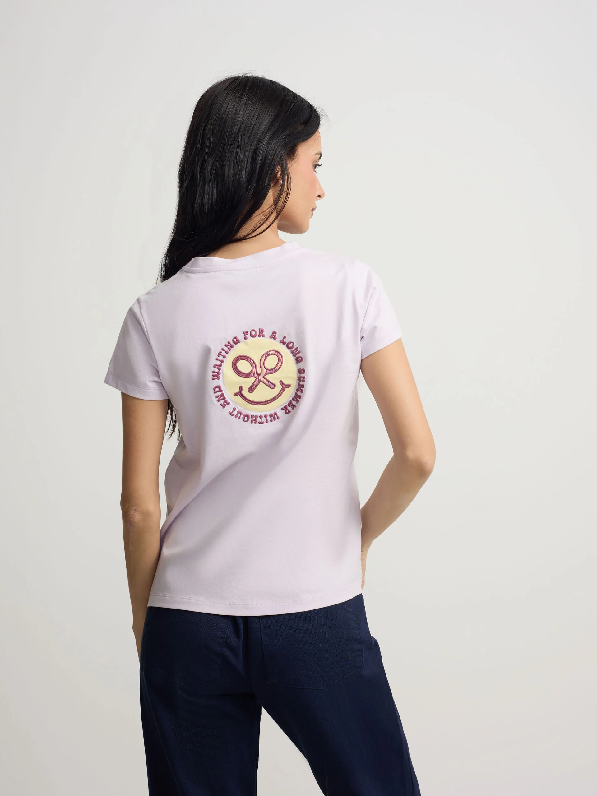 Camiseta woman smile estampado morada