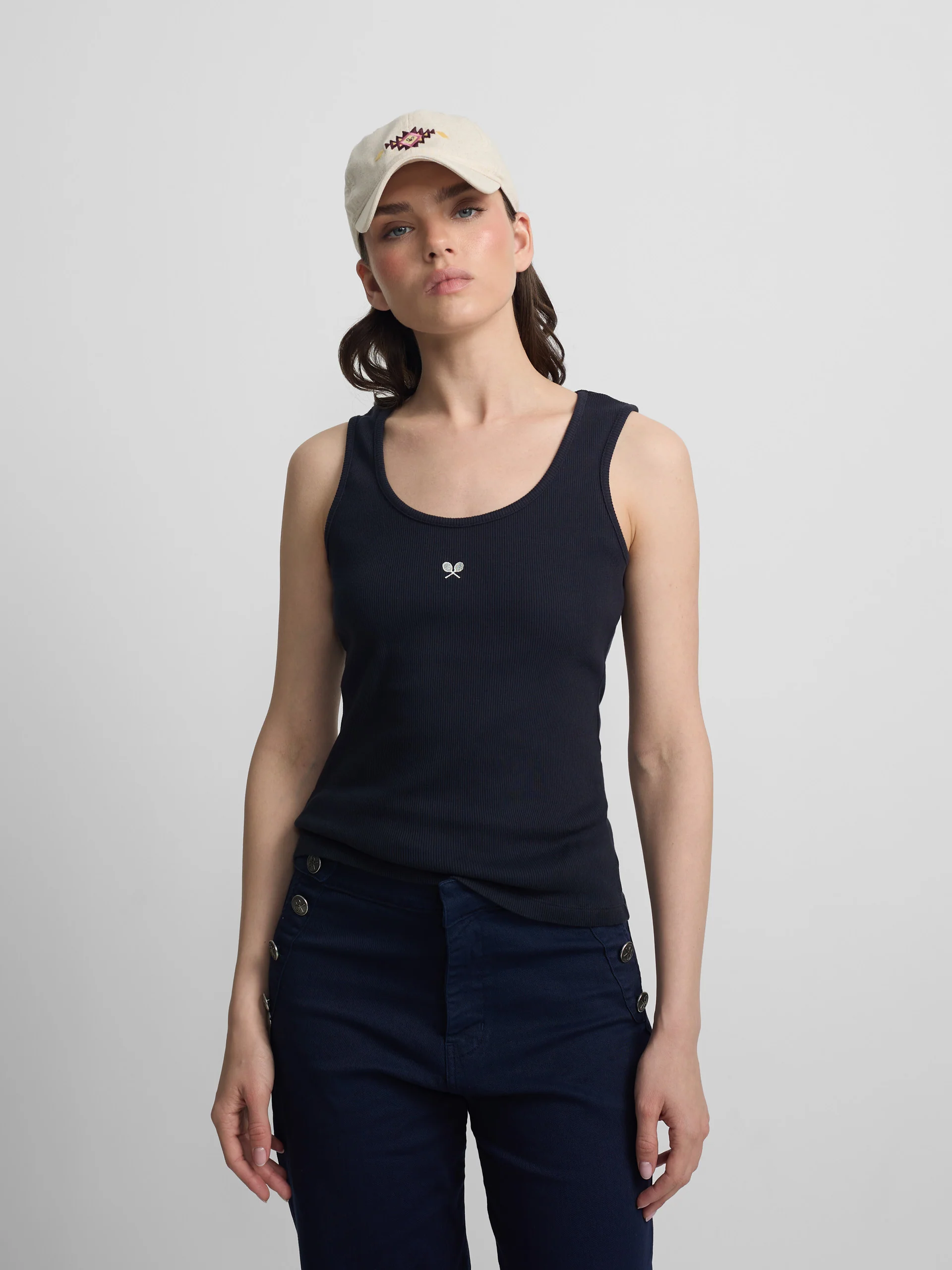 Camiseta woman tank azul marino