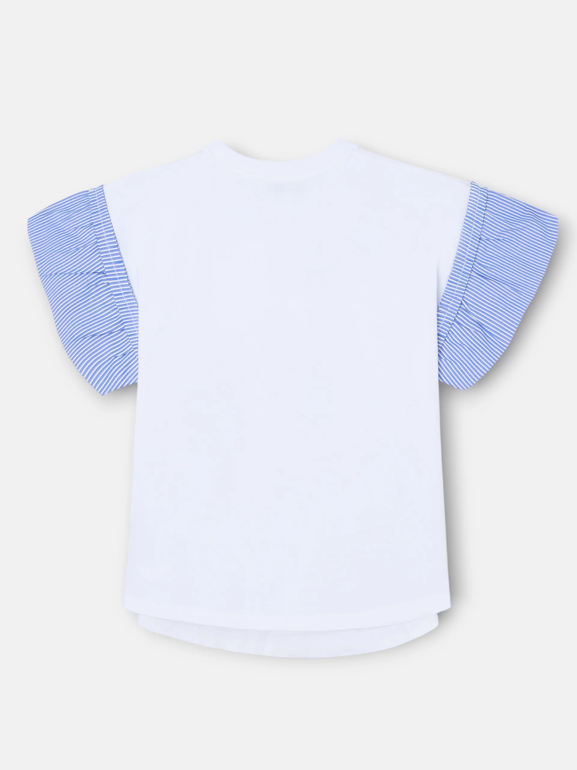 Camiseta woman volantes popelin rayas blanca - Image 6