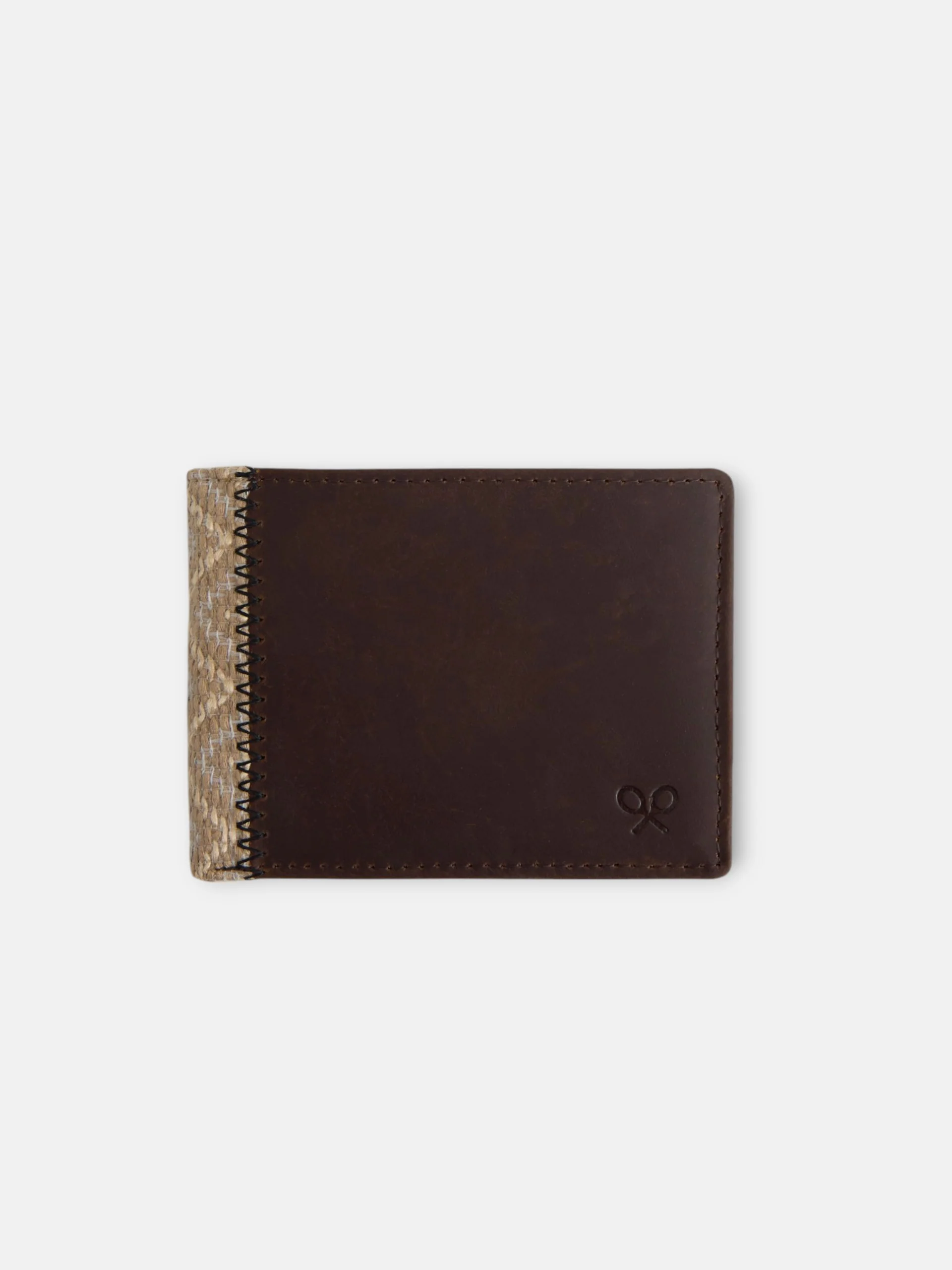 Cartera detalle étnico piel marron