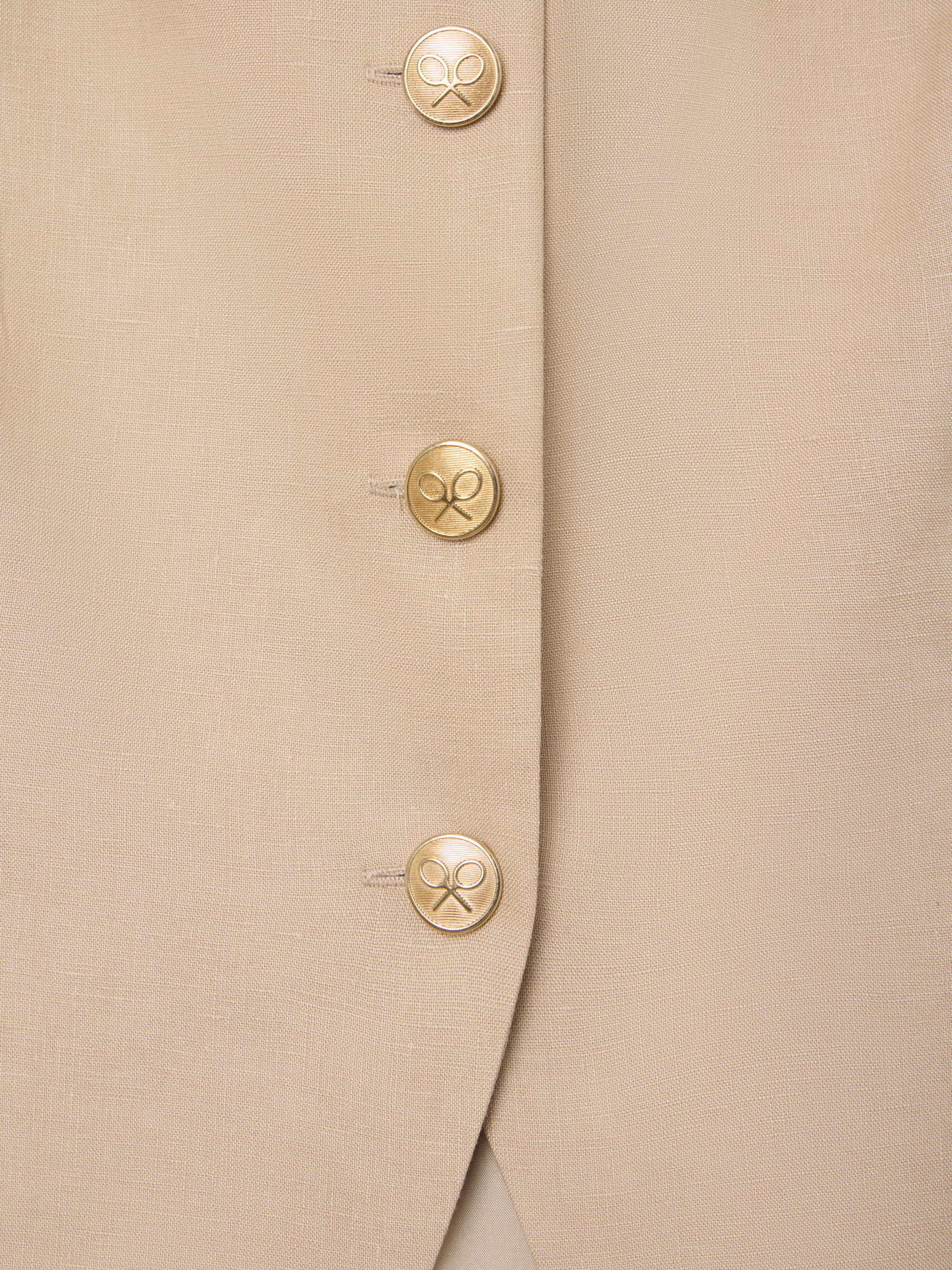 Chaleco botones lino beige - Image 3