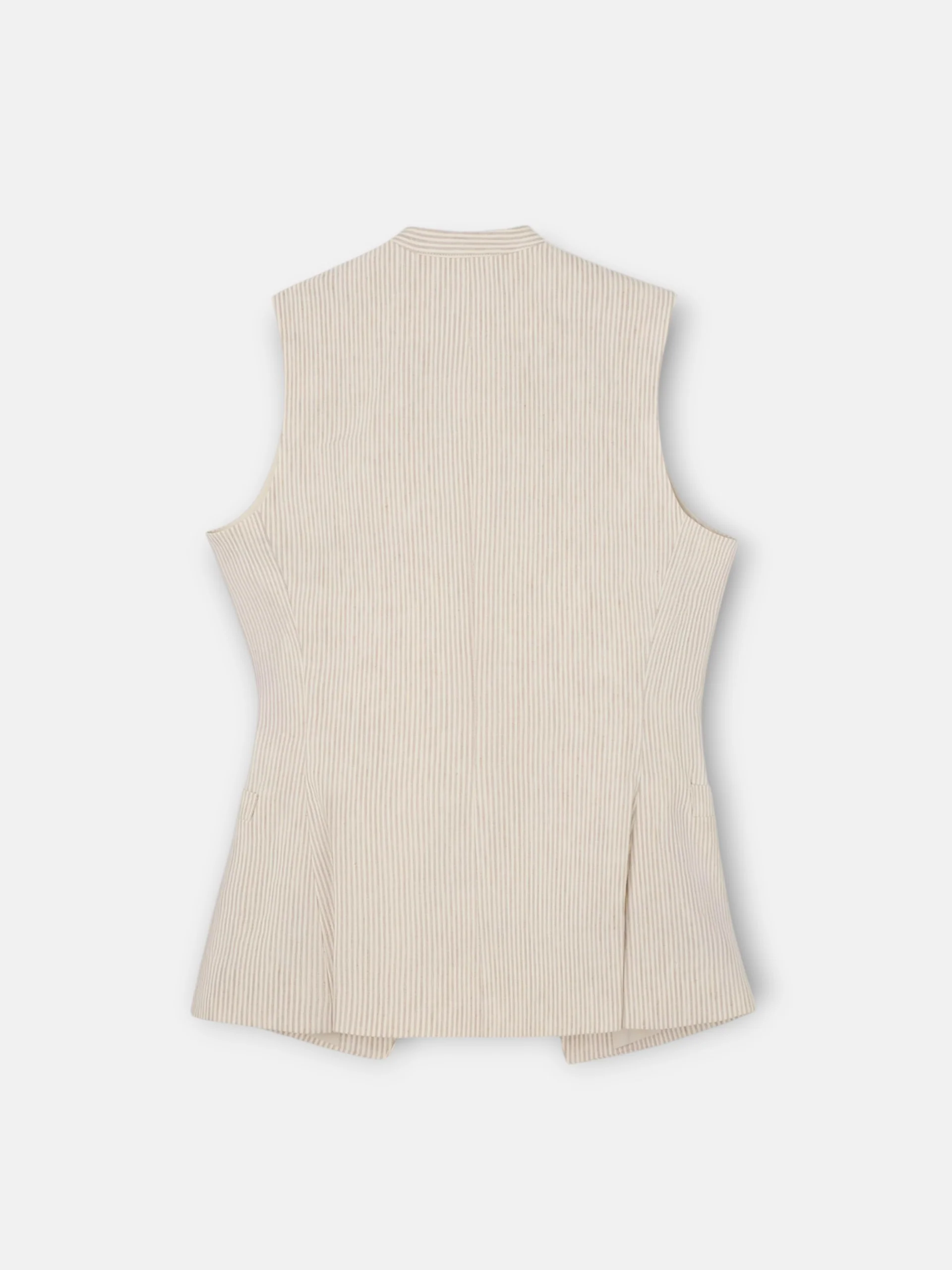 Chaleco botones rayas beige - Image 8