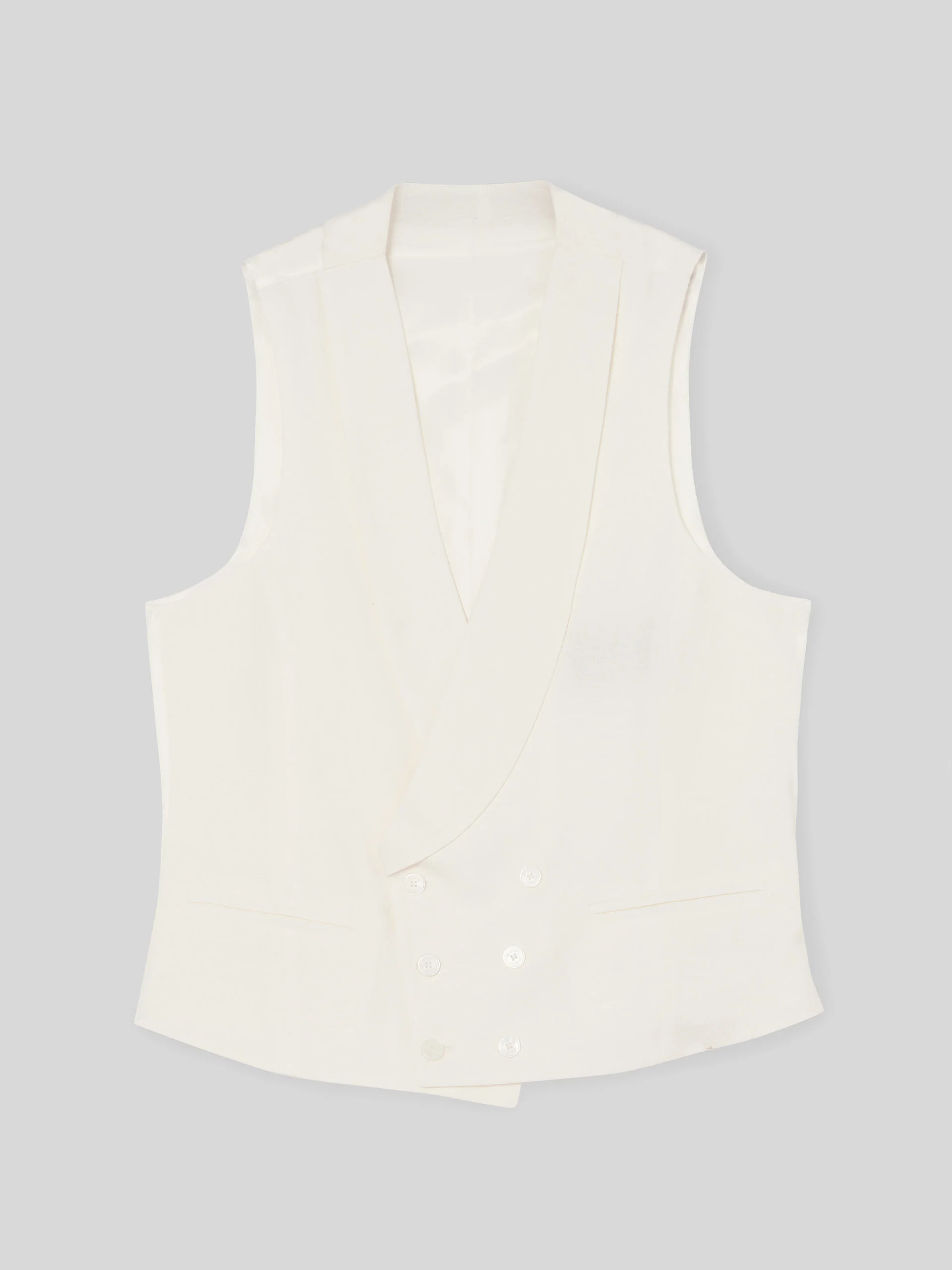 Chaleco chaque cuello redondo blanco roto - Image 5