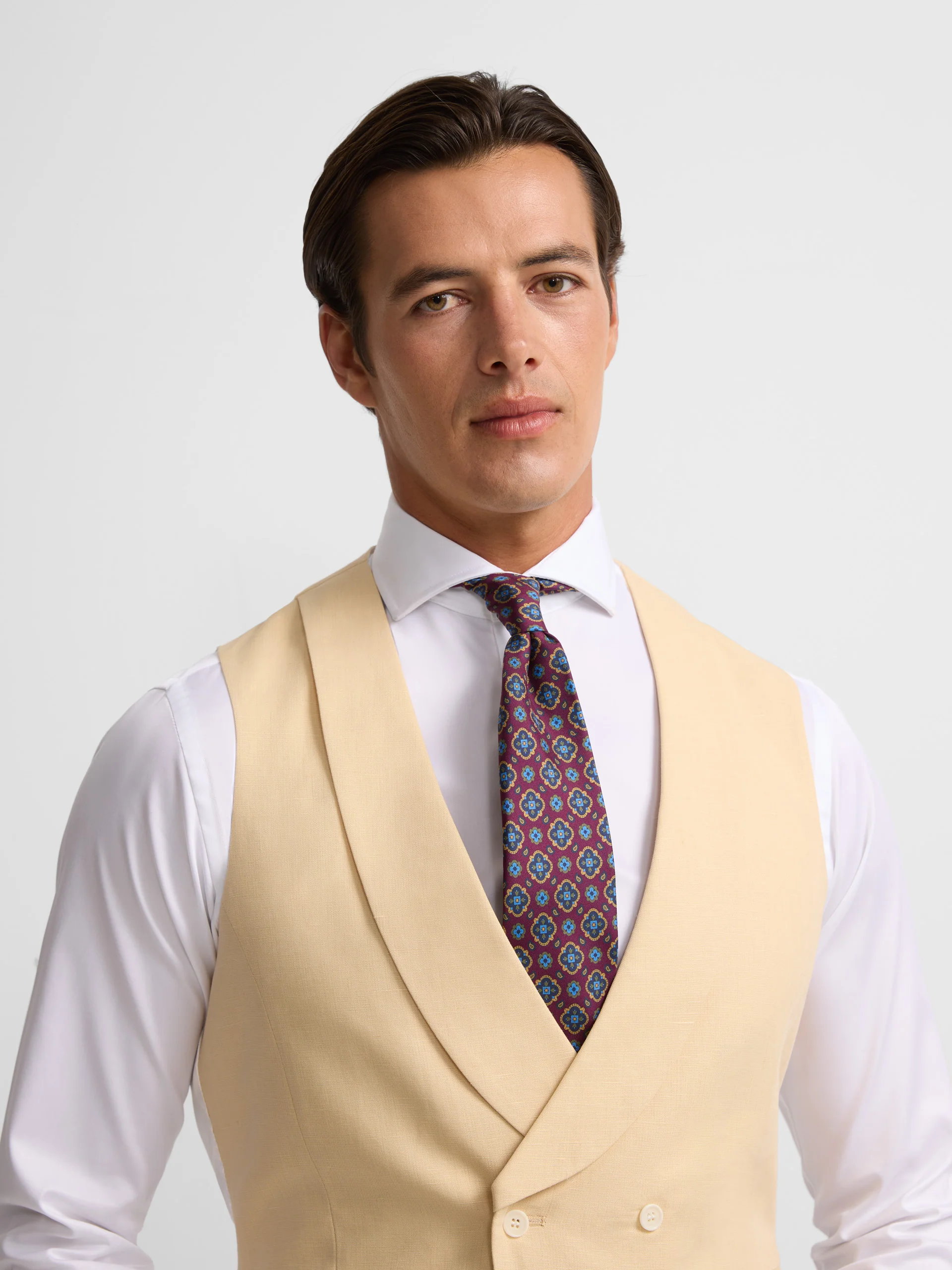 Chaleco chaque cuello redondo camel
