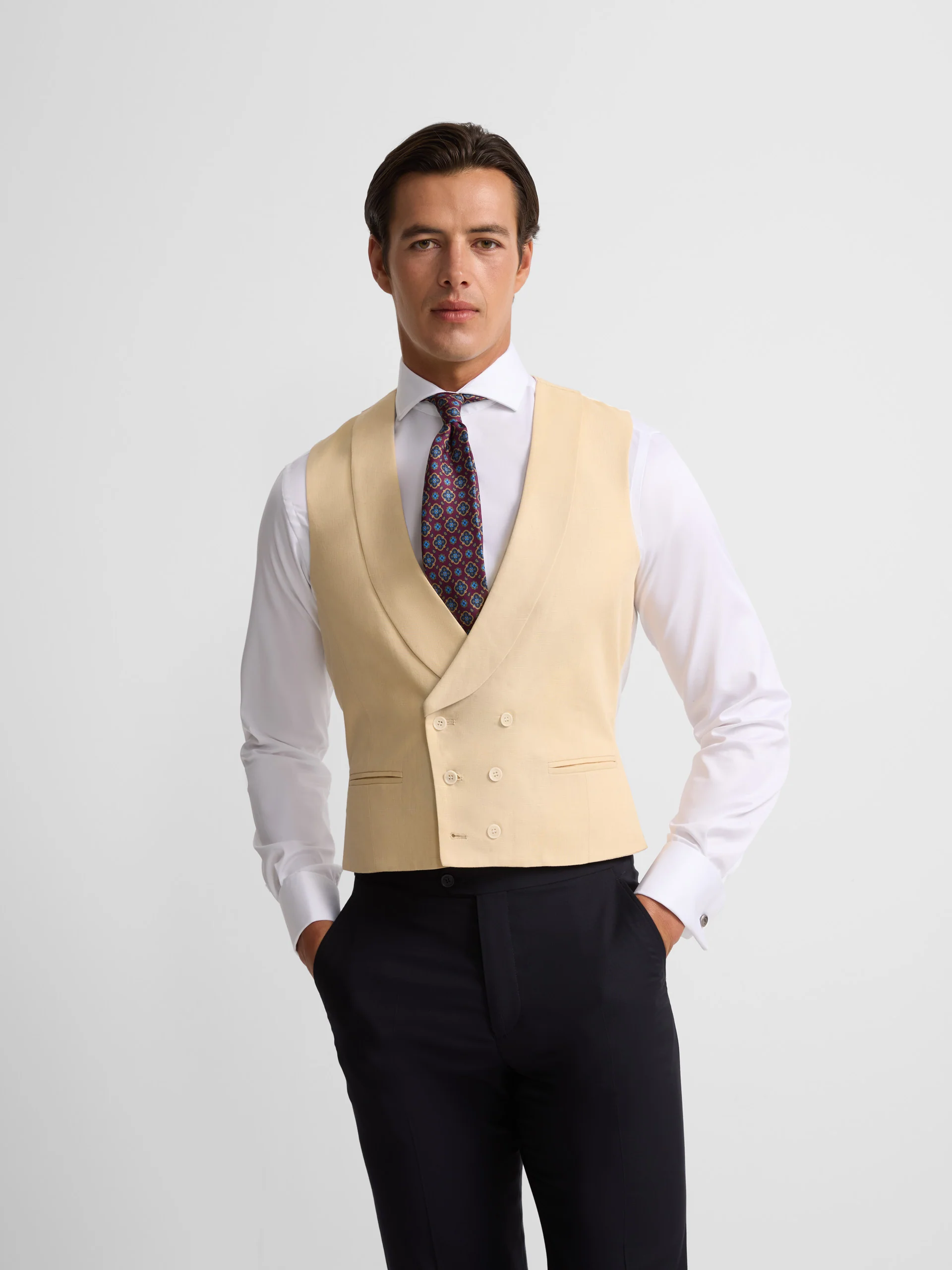 Chaleco chaque cuello redondo camel - Image 2
