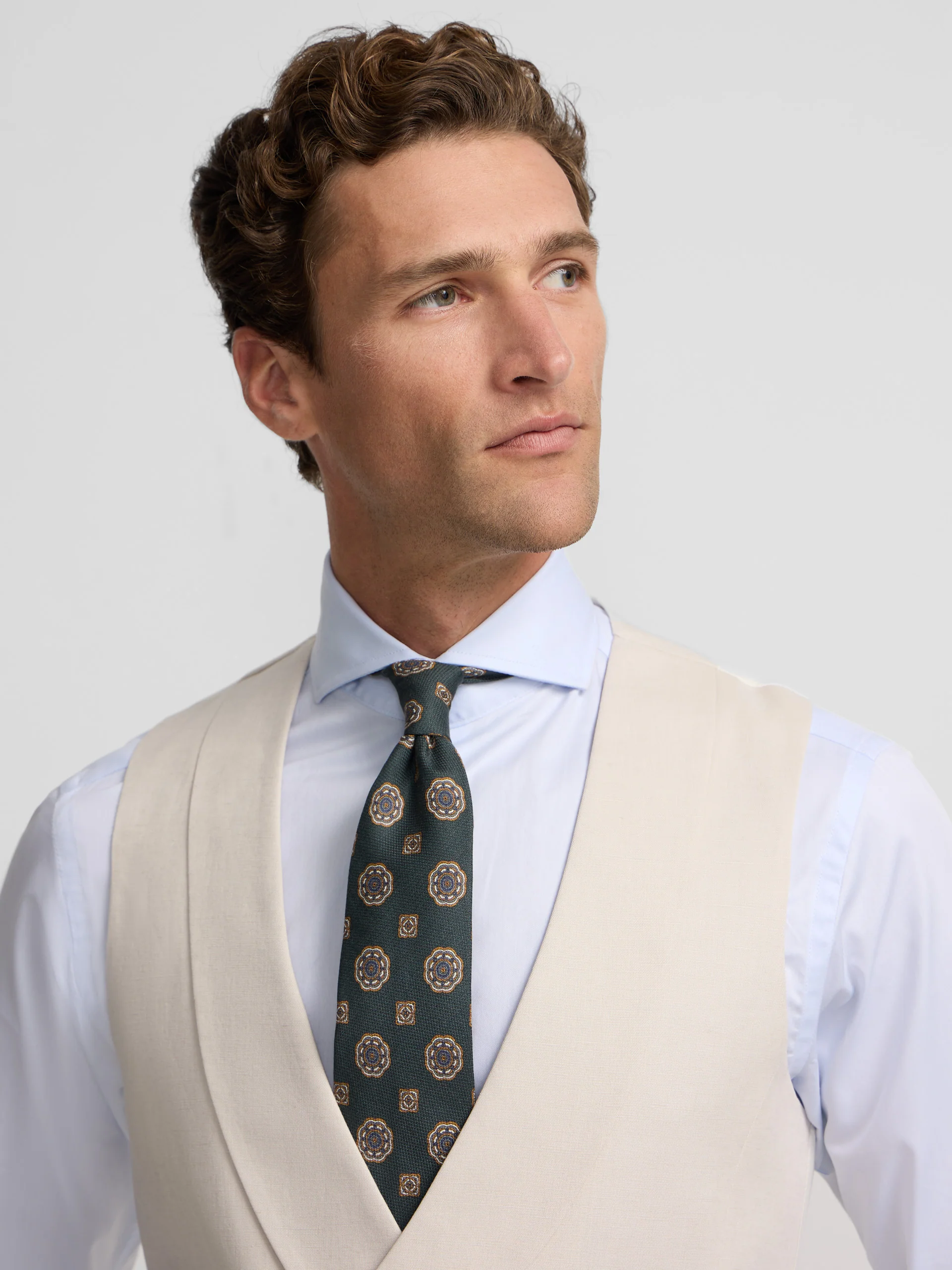 Chaleco chaque cuello redondo gris perla - Image 3