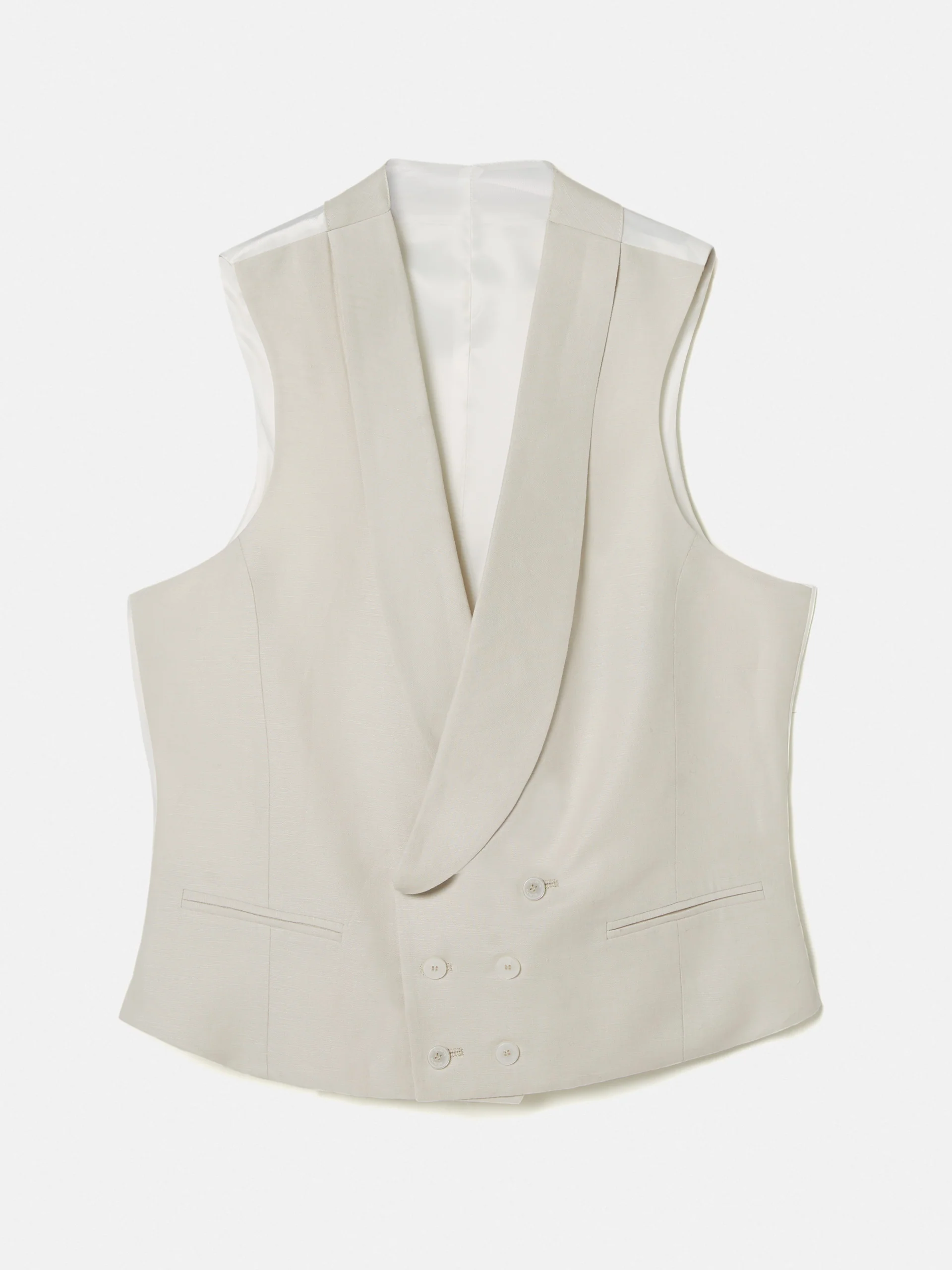 Chaleco chaque cuello redondo gris perla - Image 5