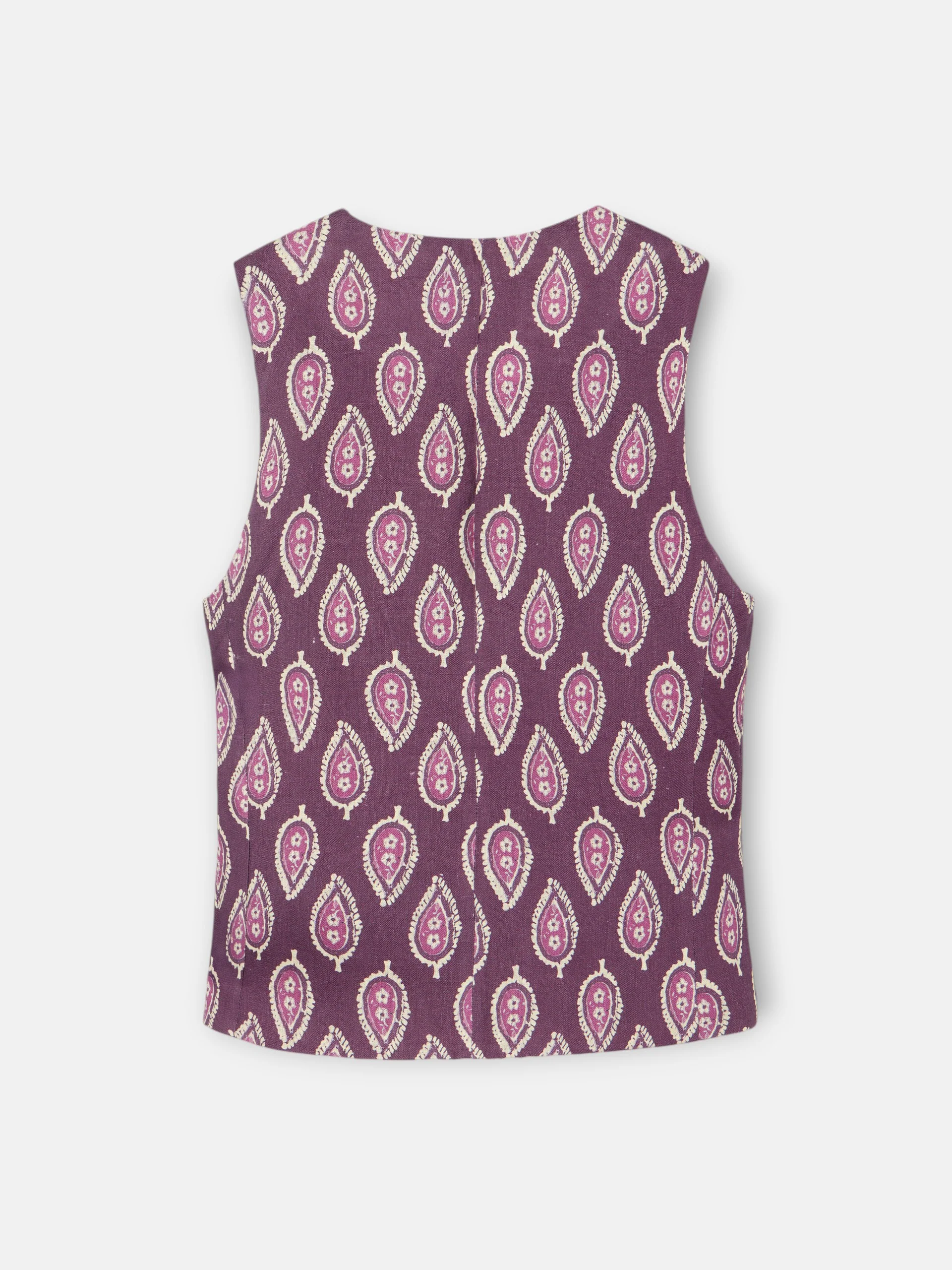 Chaleco cruzado lazo estampado burdeos - Image 7