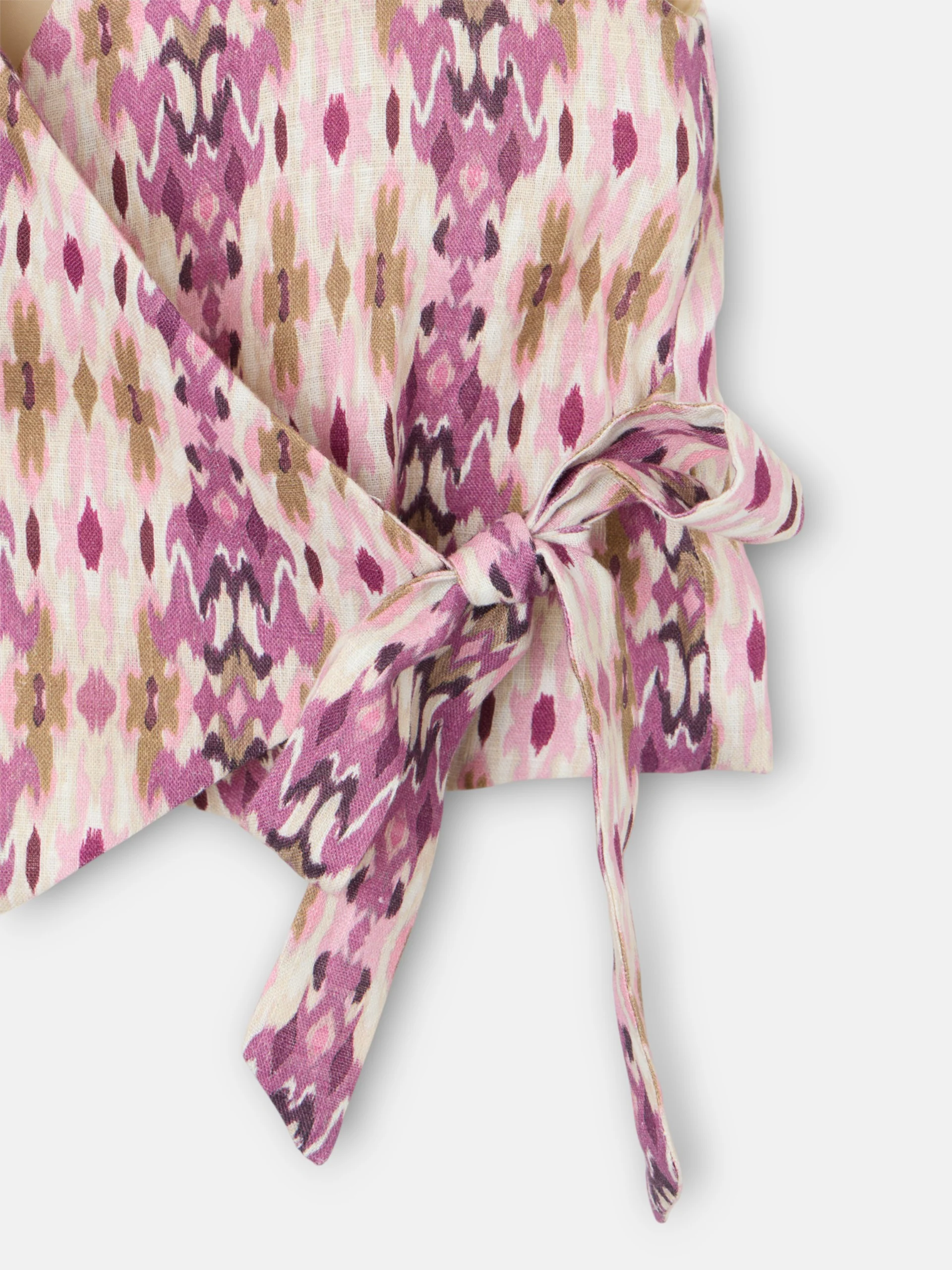 Chaleco girl lino estampado ikat rosas - Image 8