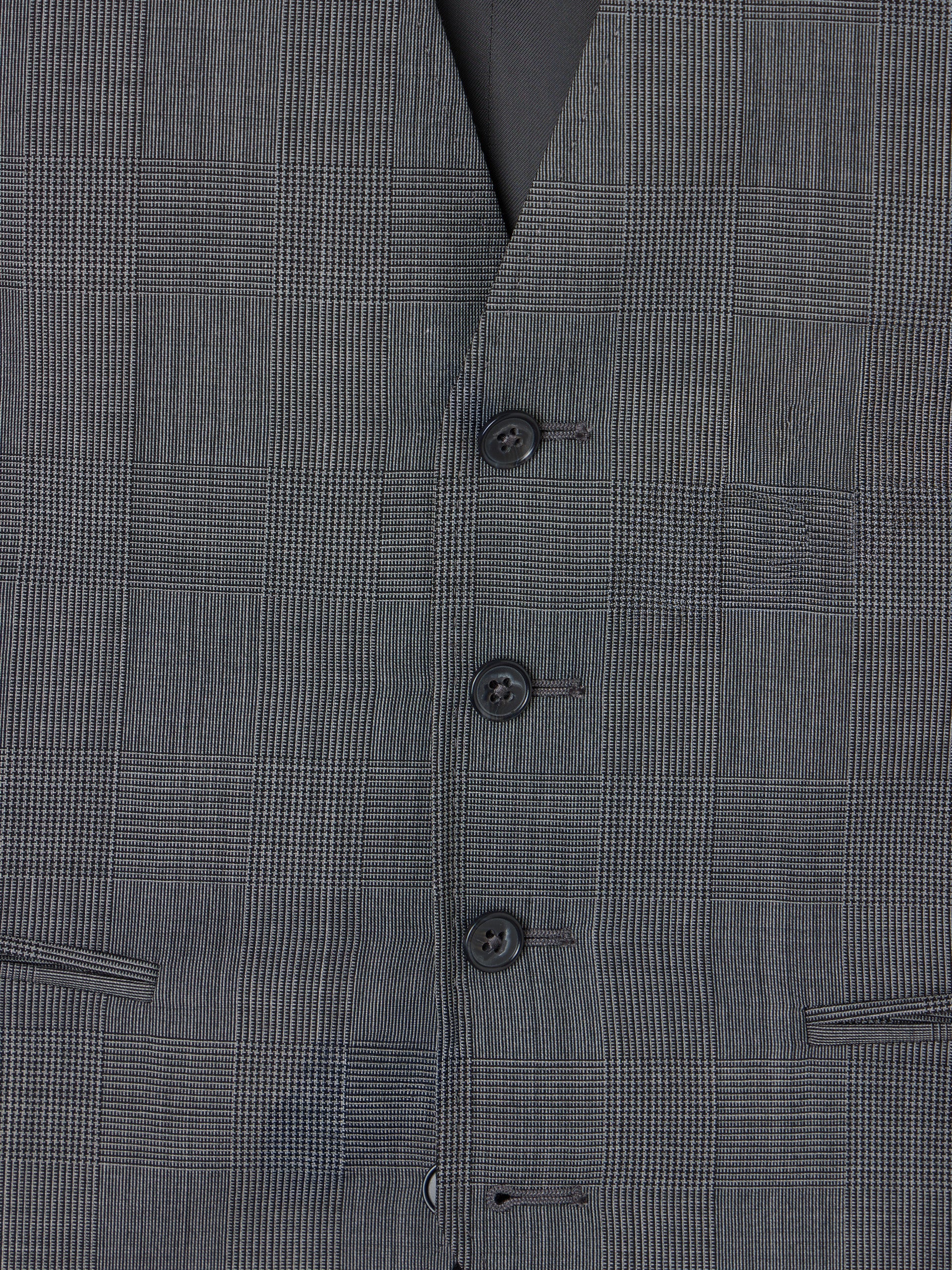 Chaleco recto traje principe de gales gris - Image 2