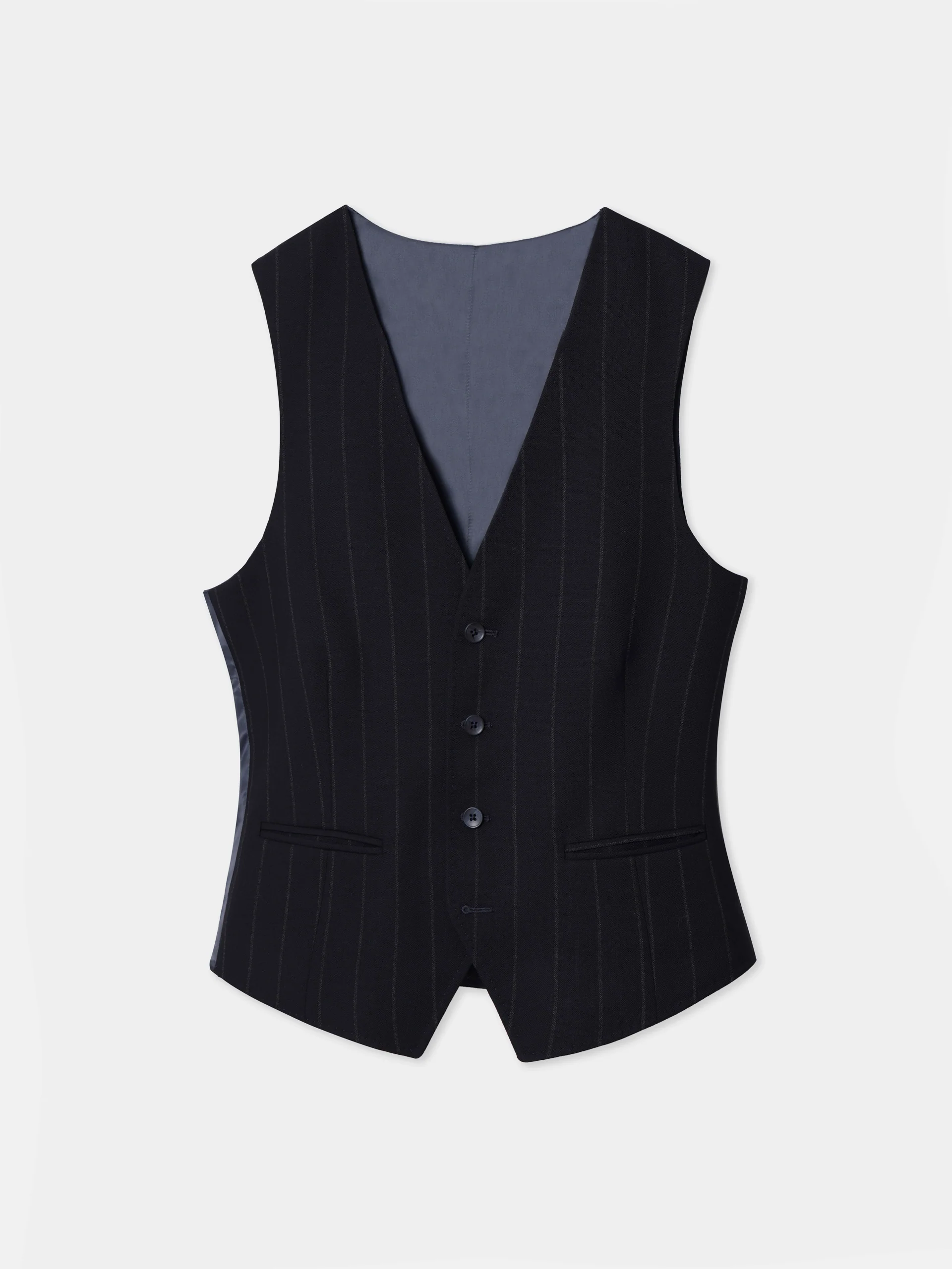 Chaleco traje raya diplomatica azul marino - Image 7