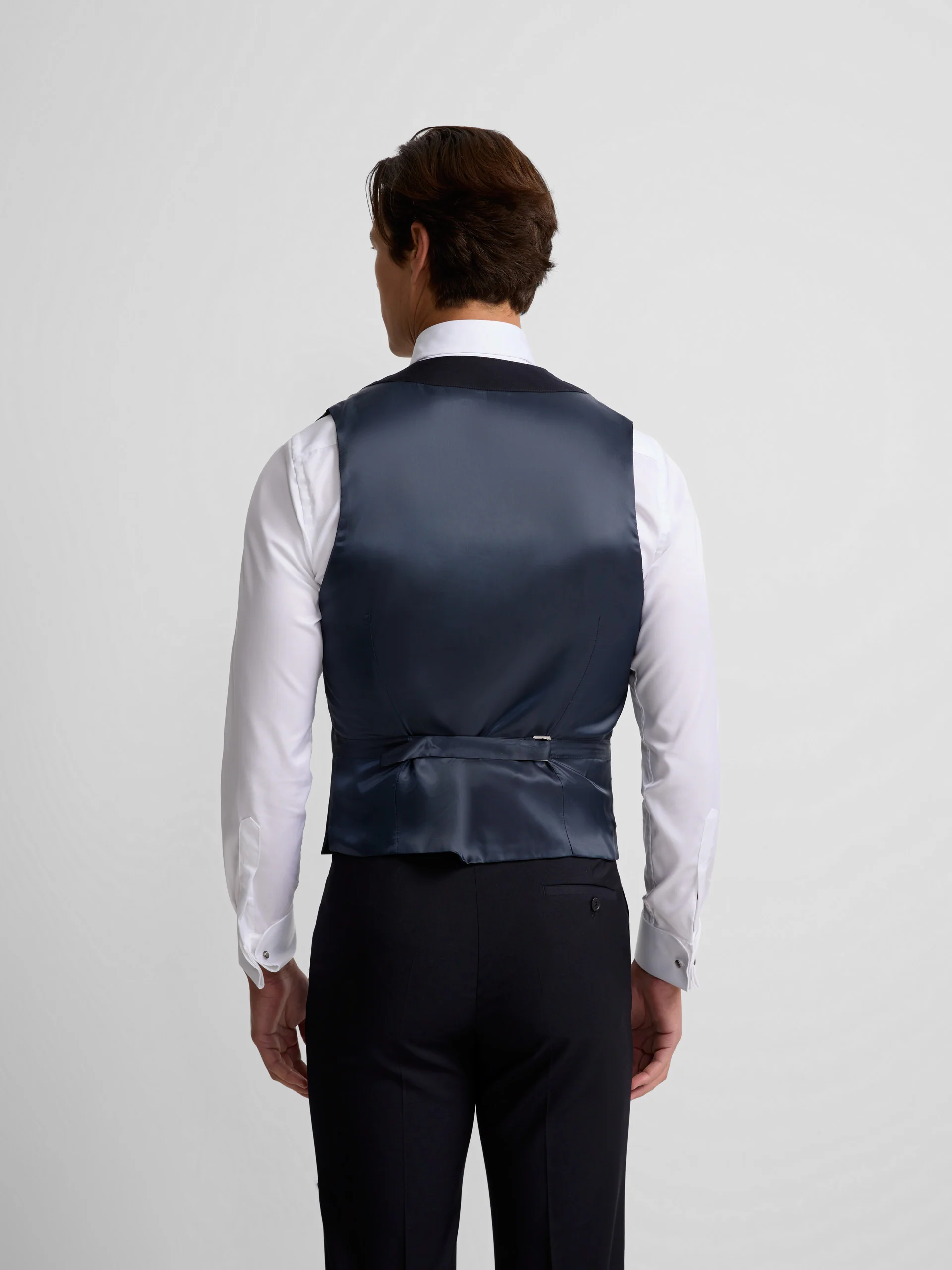 Chaleco vestir stretch cuello redondo azul marino - Image 3