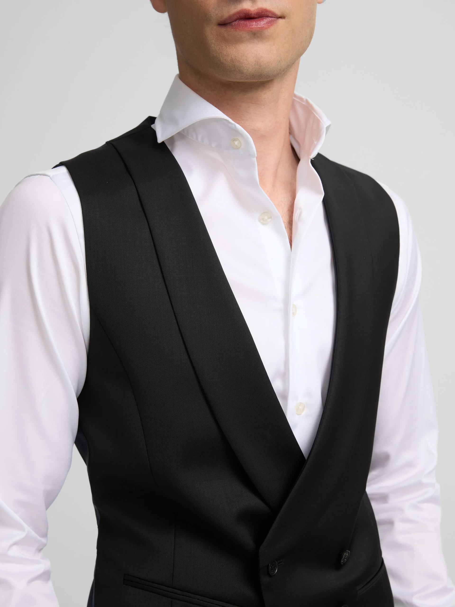 Chaleco vestir stretch cuello redondo negro - Image 3