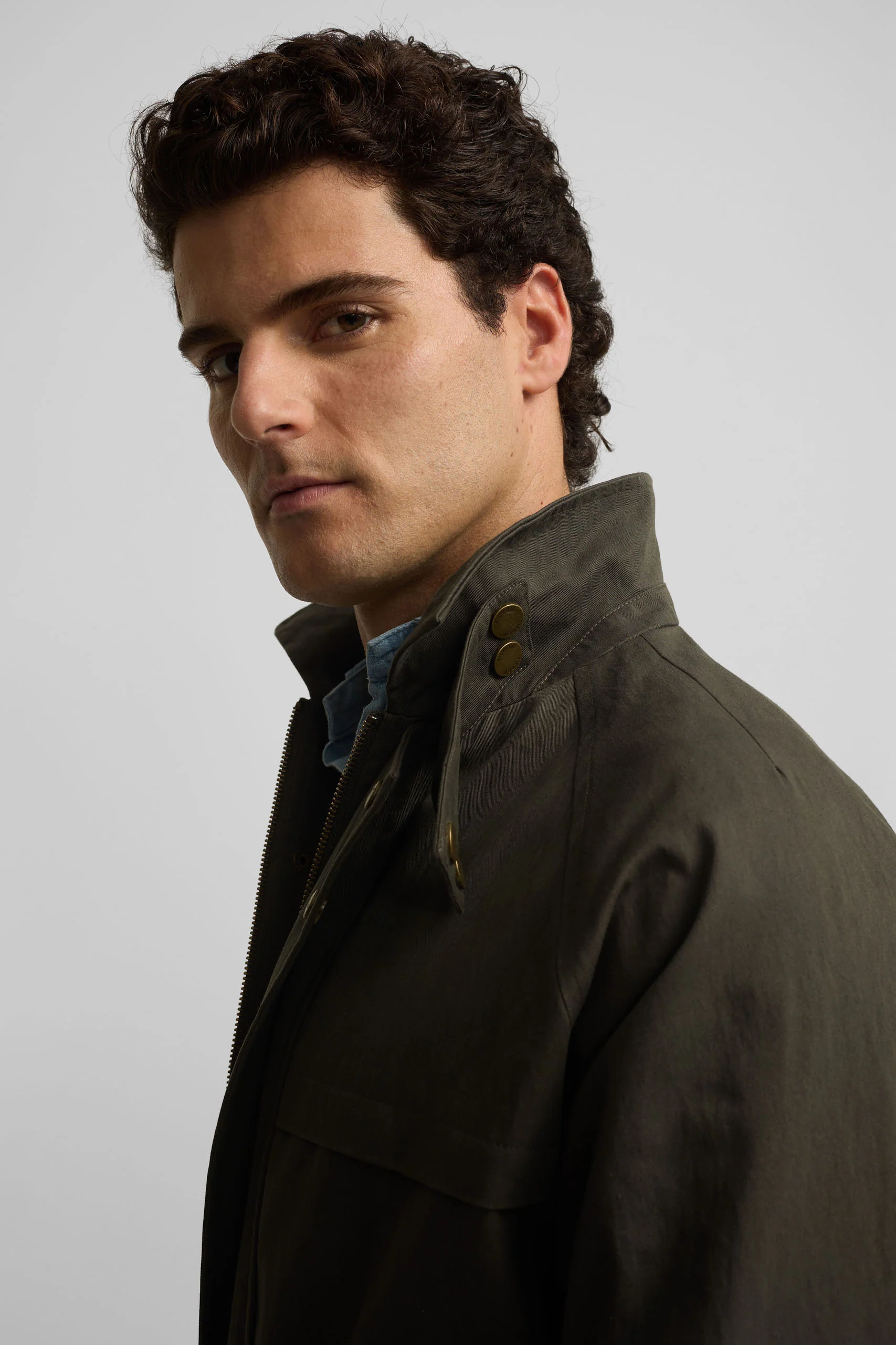 Chaqueta casual cinturon verde - Image 7